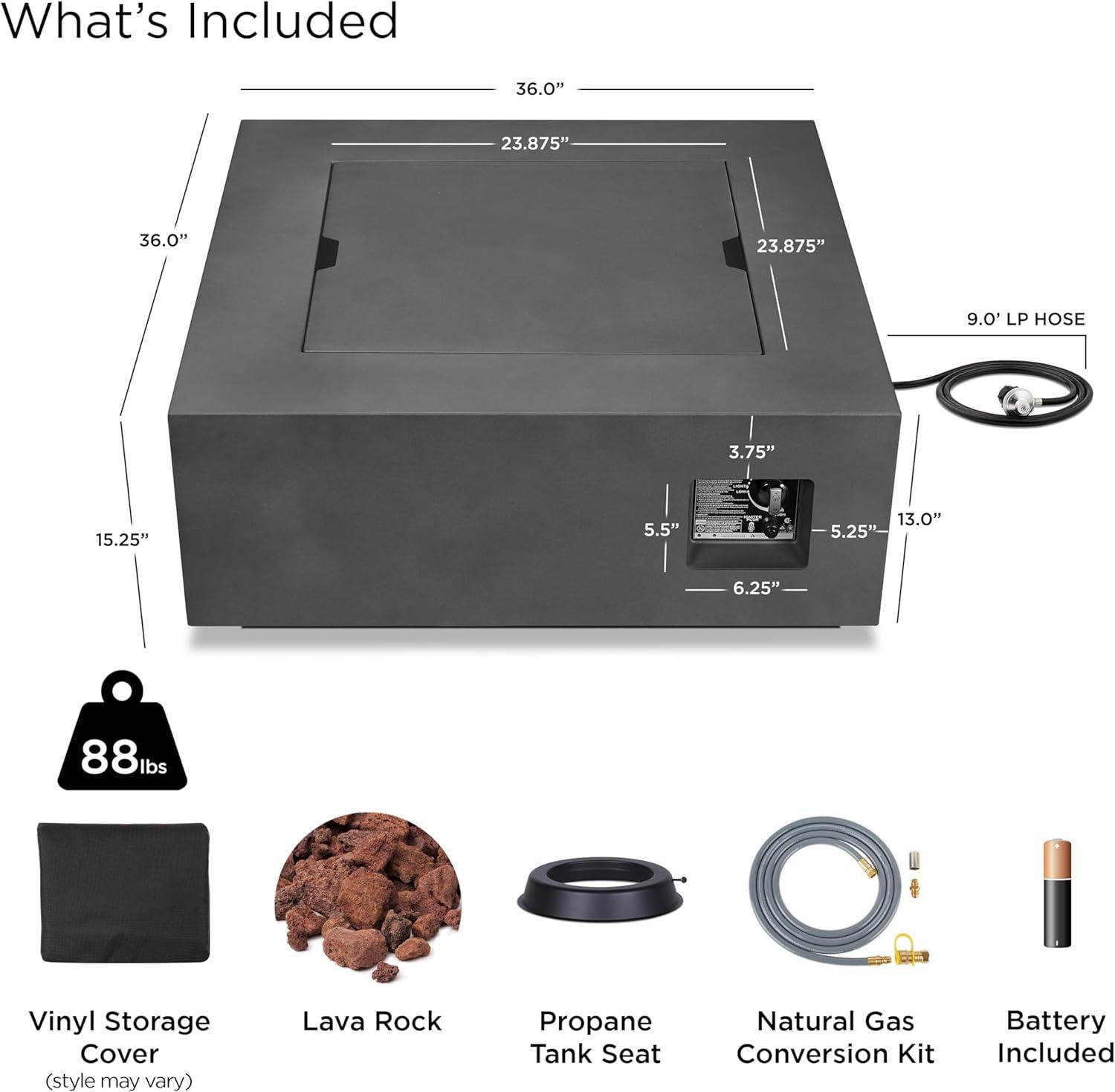 AEGEAN Propane / Natural Gas Outdoor Fire Pit Table