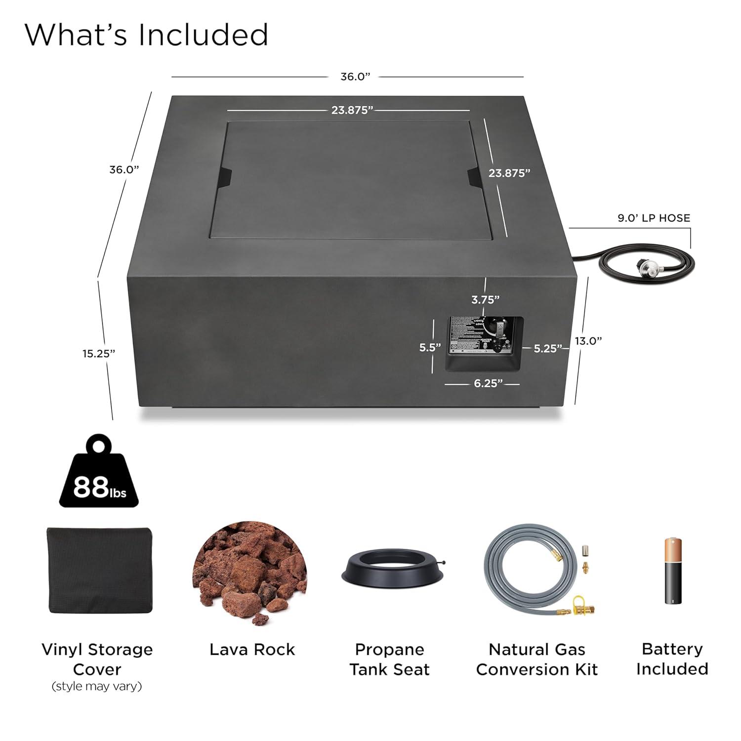 AEGEAN Propane / Natural Gas Outdoor Fire Pit Table