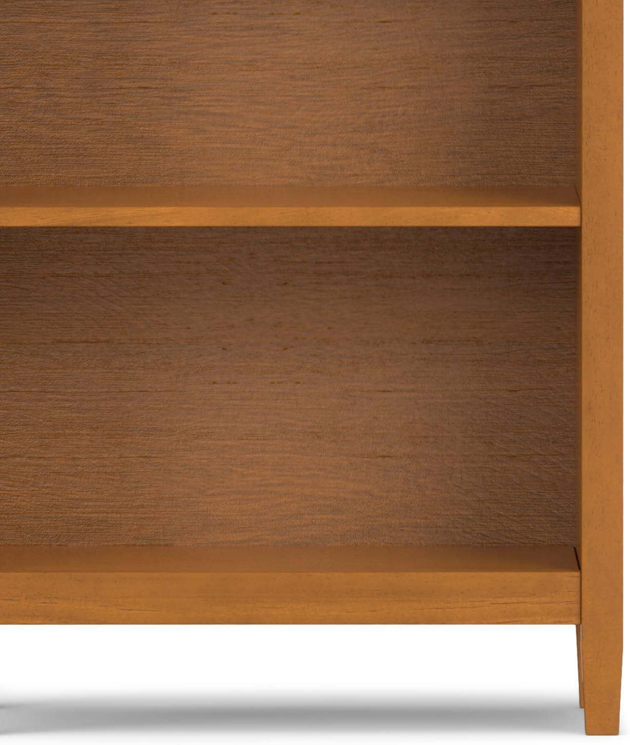 Simpli Home Warm Shaker SOLID WOOD 72 inch x 26 inch Transitional 5 Shelf Bookcase in Light Golden Brown