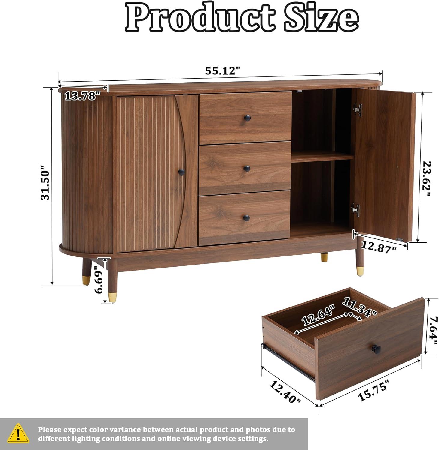 George Oliver Evana 55"Sideboard with 3 Drawer