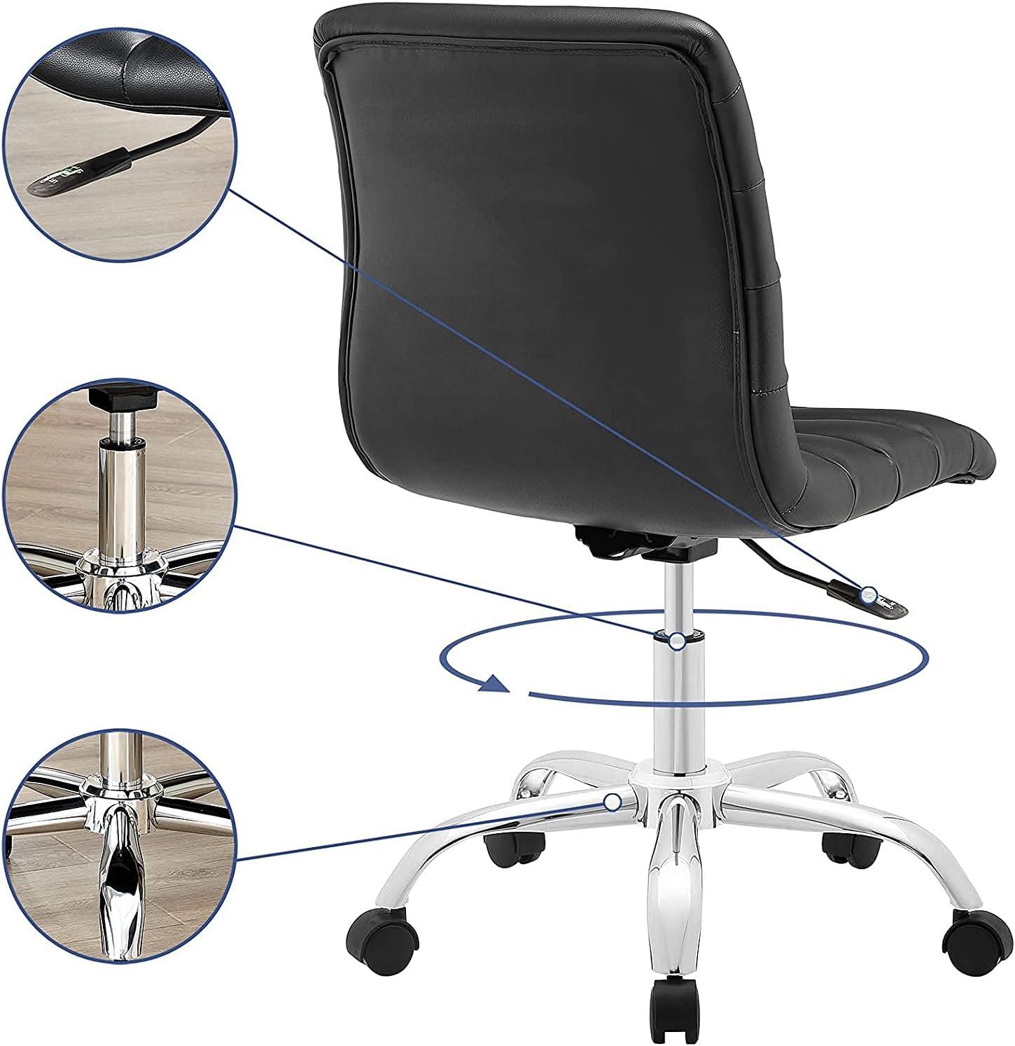 Ripple Armless Mid Back Vinyl Office Chair by Modway