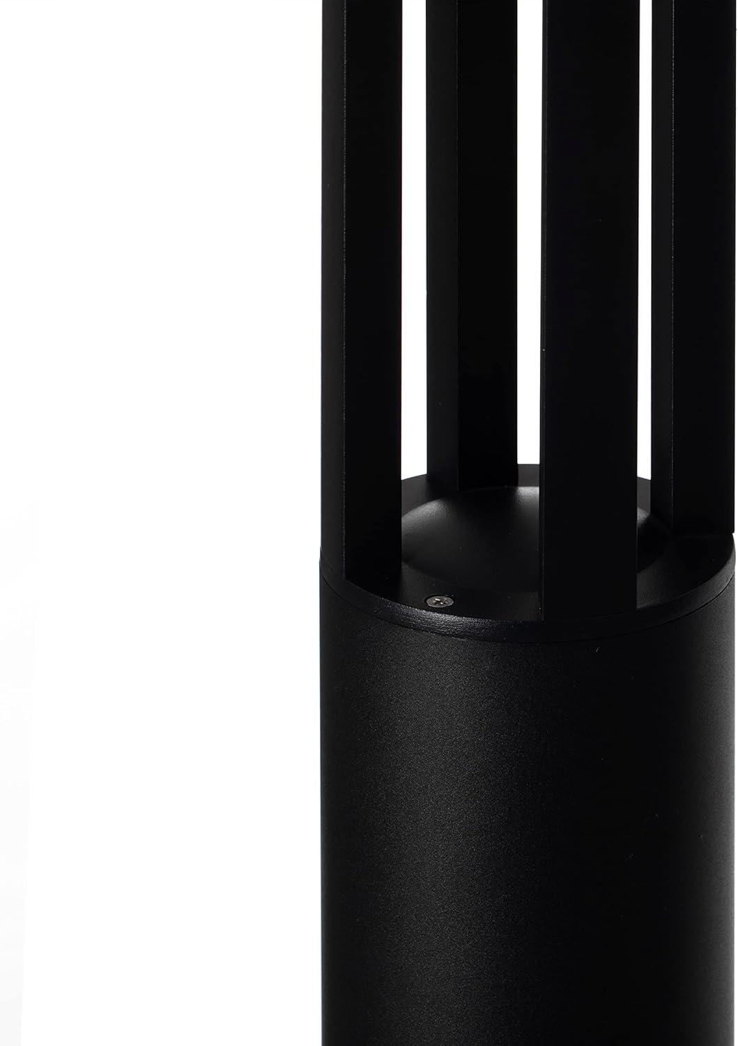 Gardenised Black Integrated LED Metal Bollard Light