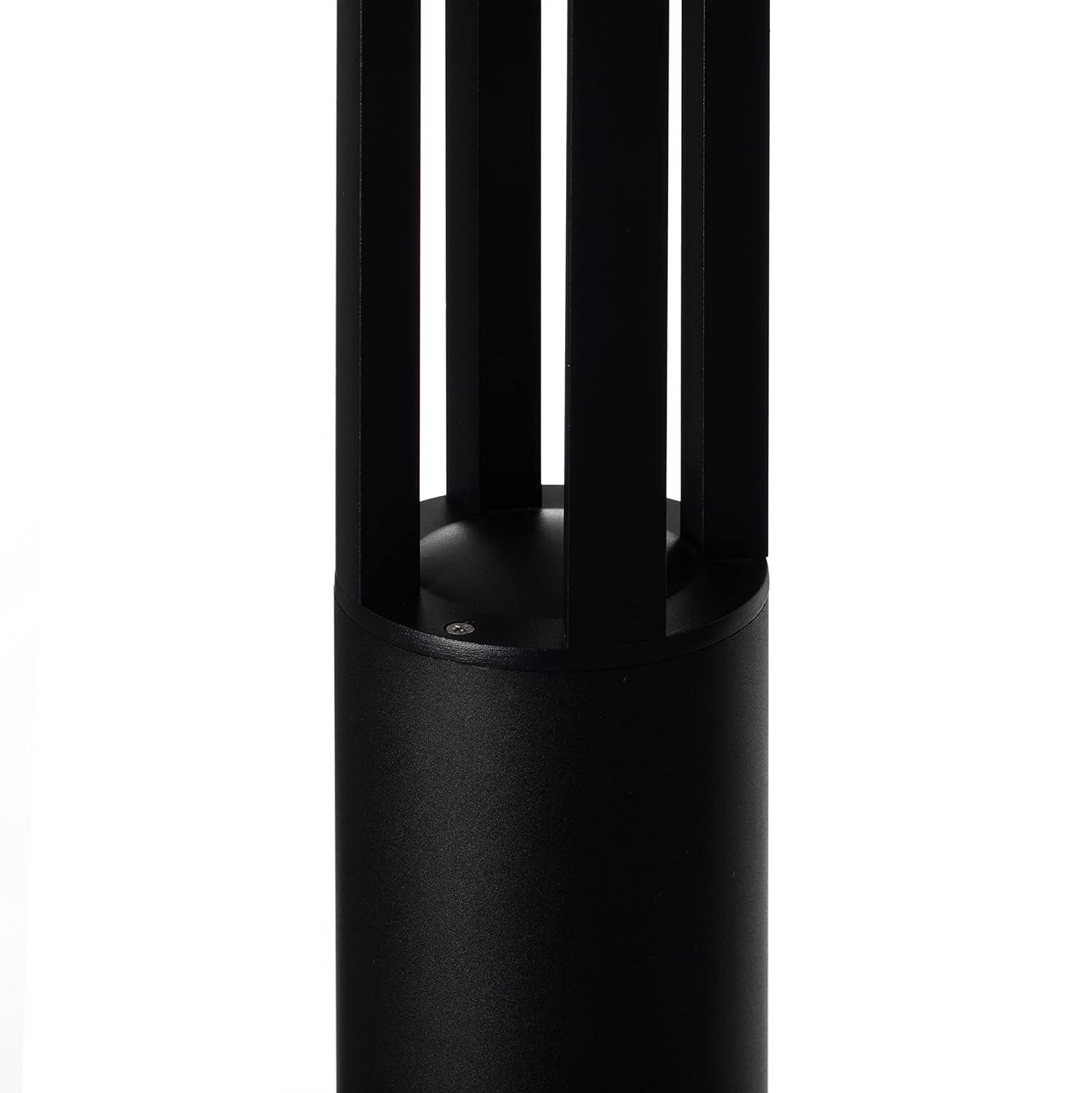 Gardenised Black Integrated LED Metal Bollard Light