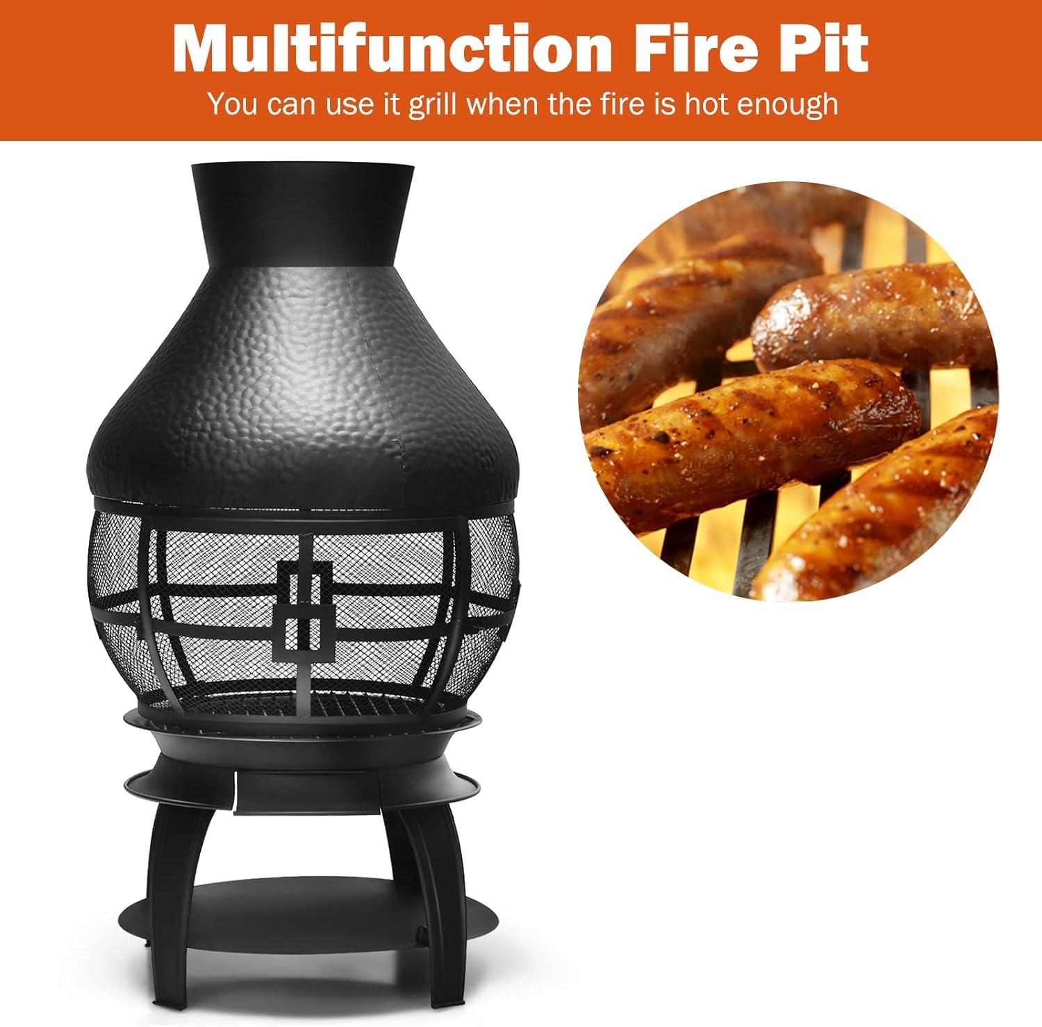 Heatmaxx Round Cast Iron Wood Burning Smokeless Chimnea