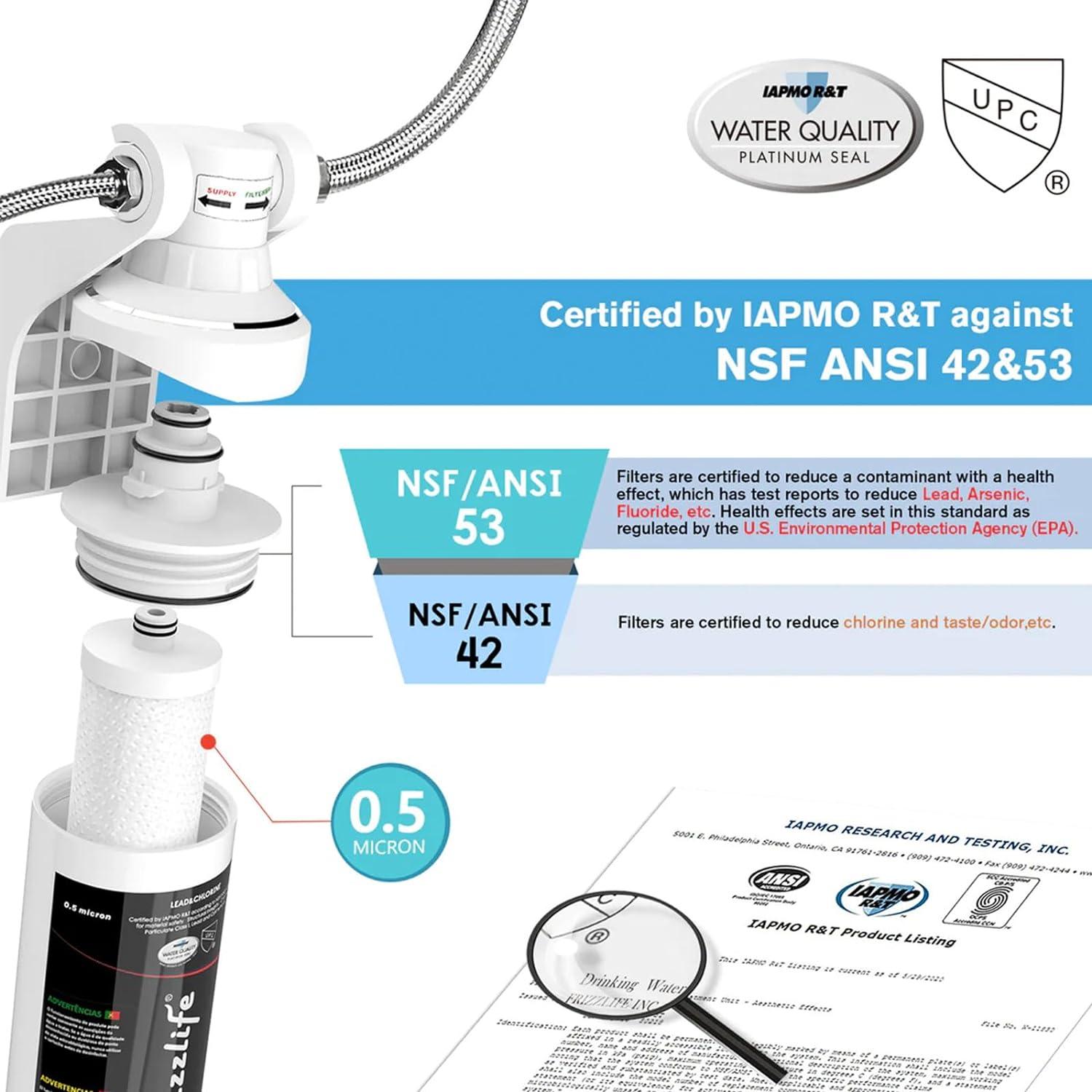 Frizzlife High Capacity Under Sink Water Filter System