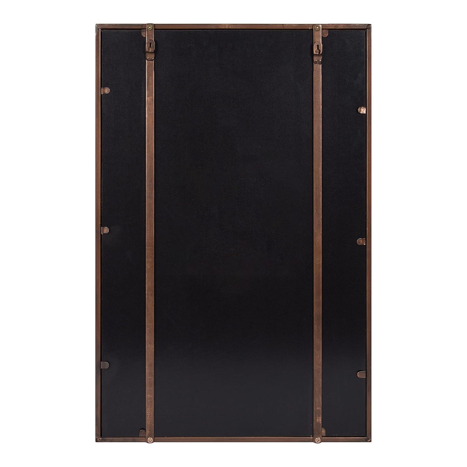 20" x 30" Jackson Metal Framed Decorative Wall Mirror with Shelf Bronze - Kate & Laurel All Things Decor: Modern Rectangle