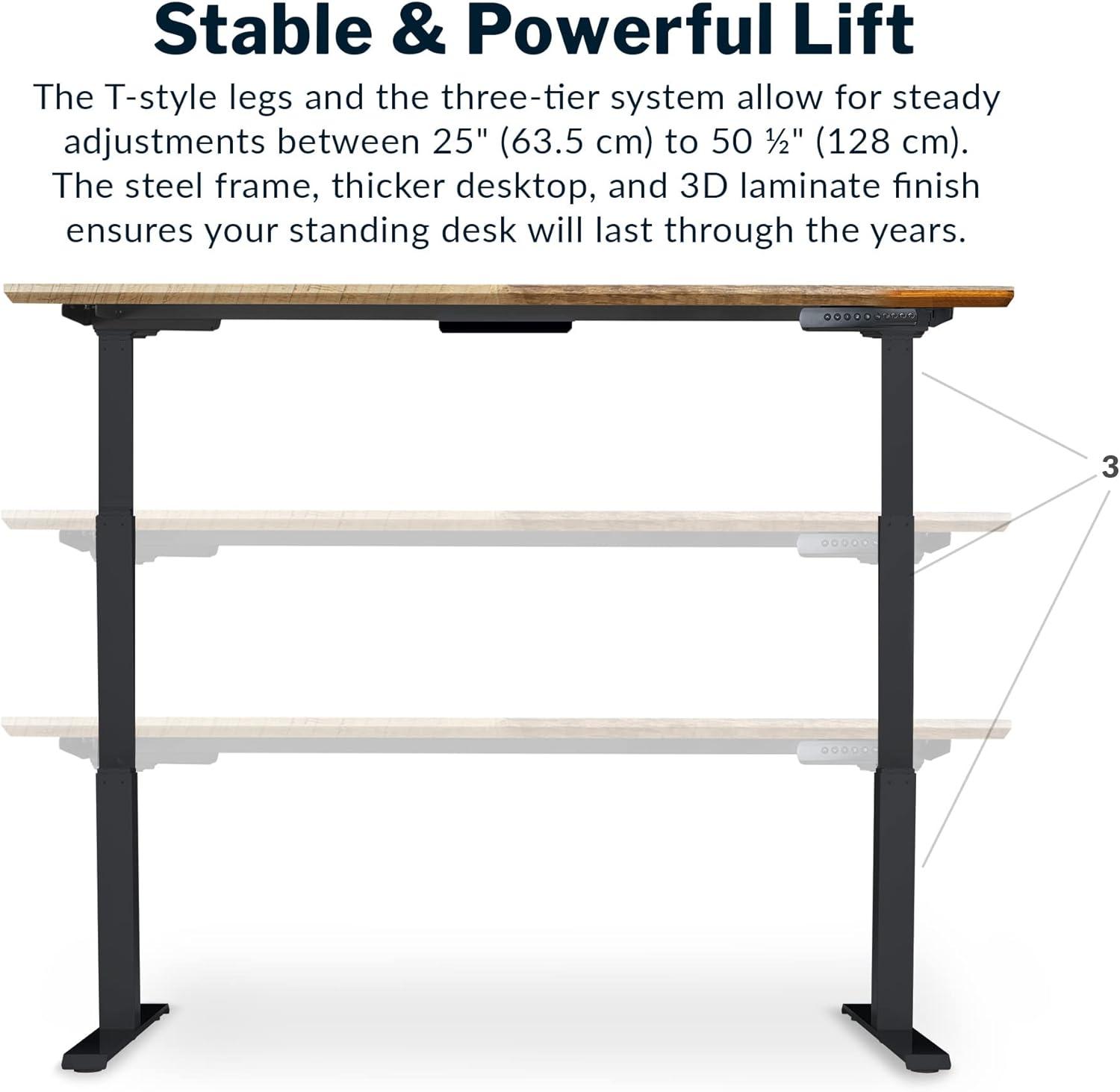 Vari 72” x 30" VariDesk Electric Height Adjustable Standing Desk Computer Table, Reclaimed Wood