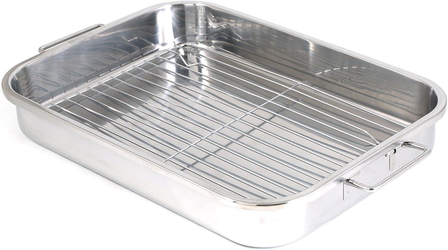 BrylaneHome 4-Pc Stainless Steel Lasagna Pan & Roaster