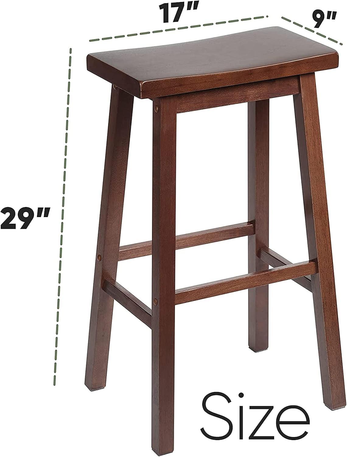 Adjustable Black Wood Backless Saddle Style Stool