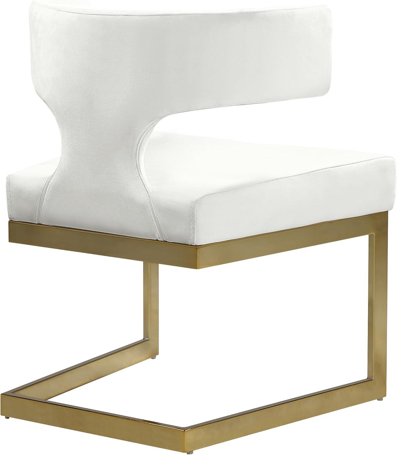 Meridian Furniture Alexandra Cream Velvet Dining Chair