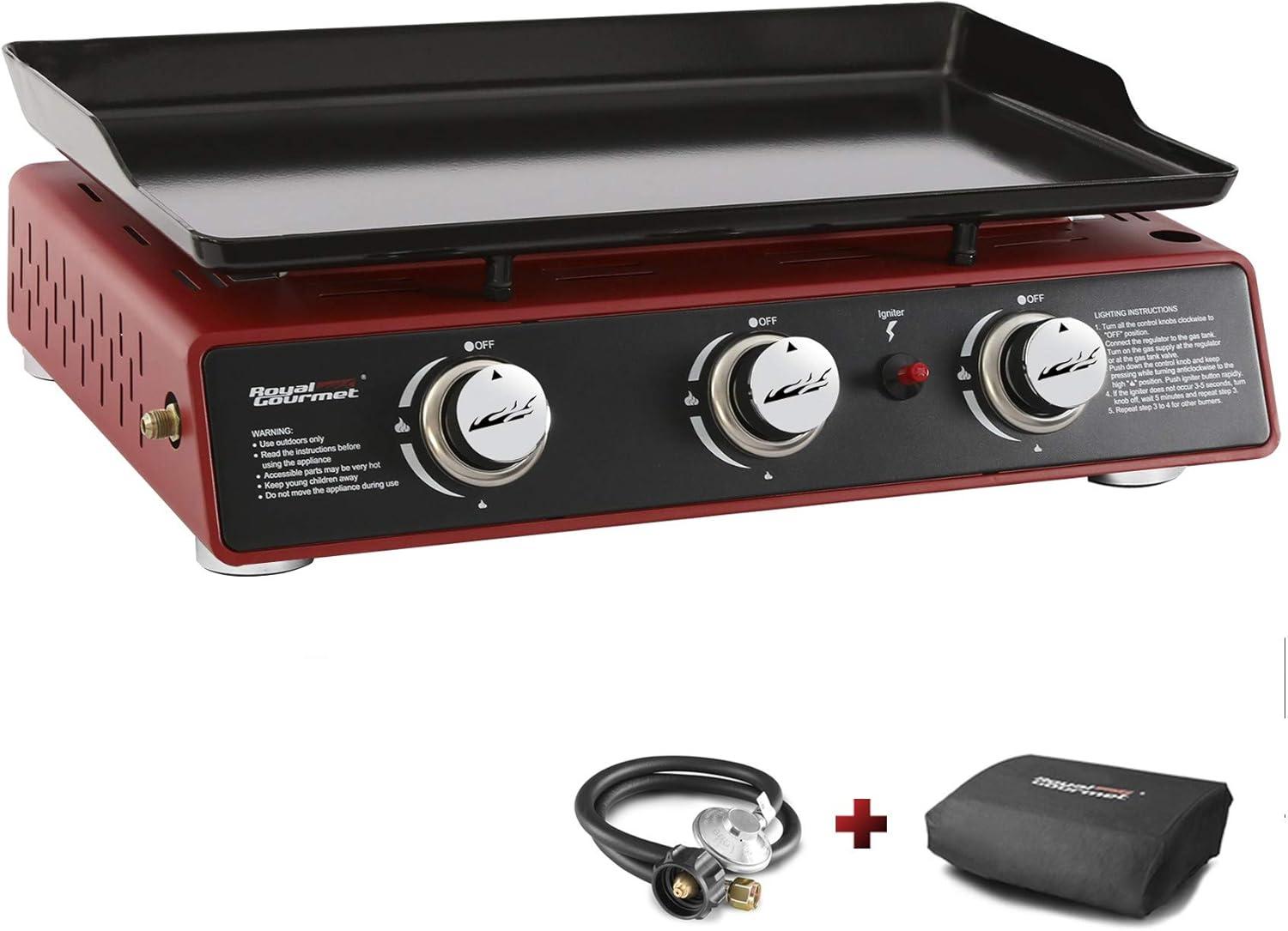 Royal Gourmet 3 - Burner Portable Liquid Propane Gas Griddle