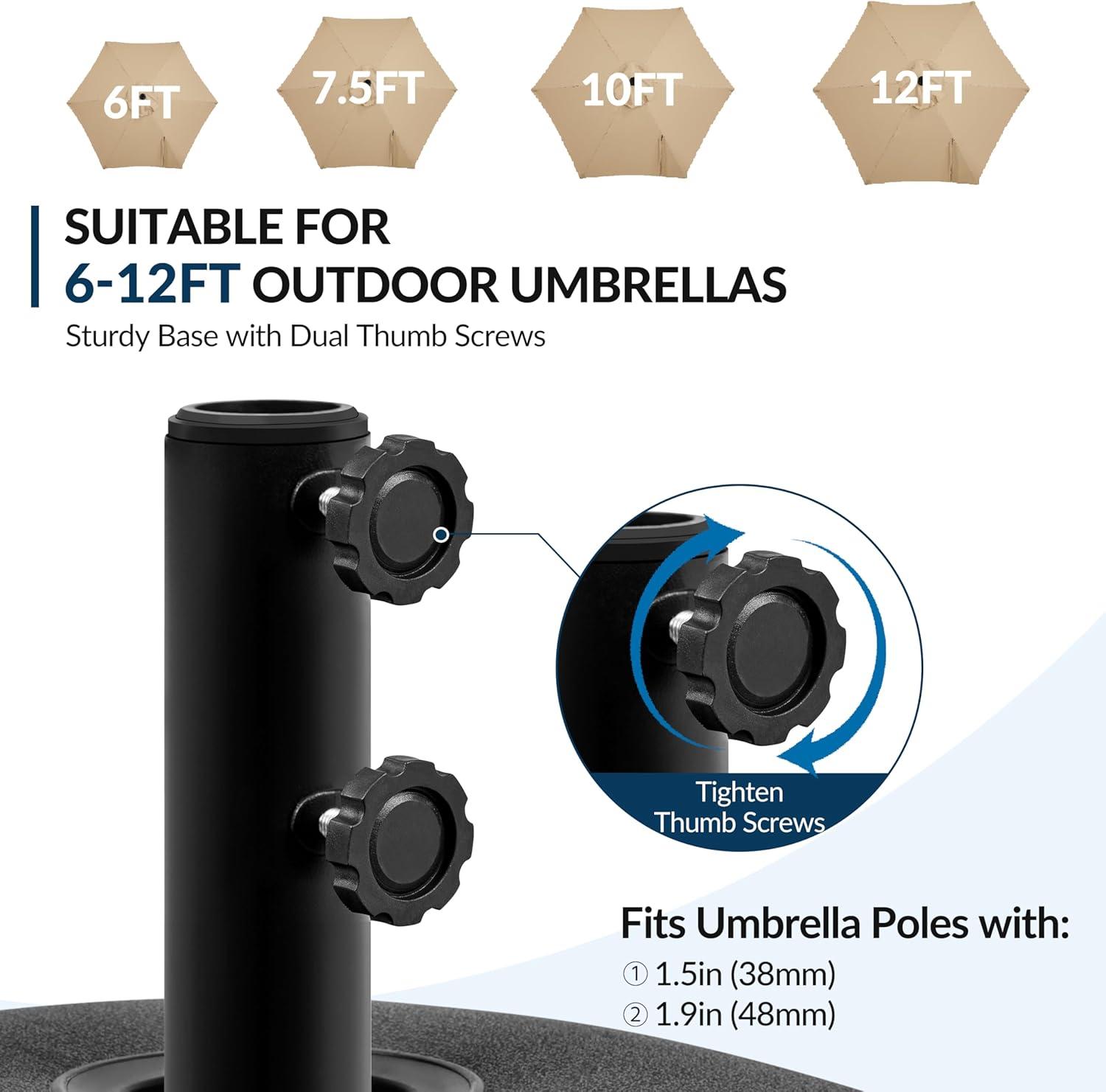 Yaheetech Portable Patio Umbrella Base, Black