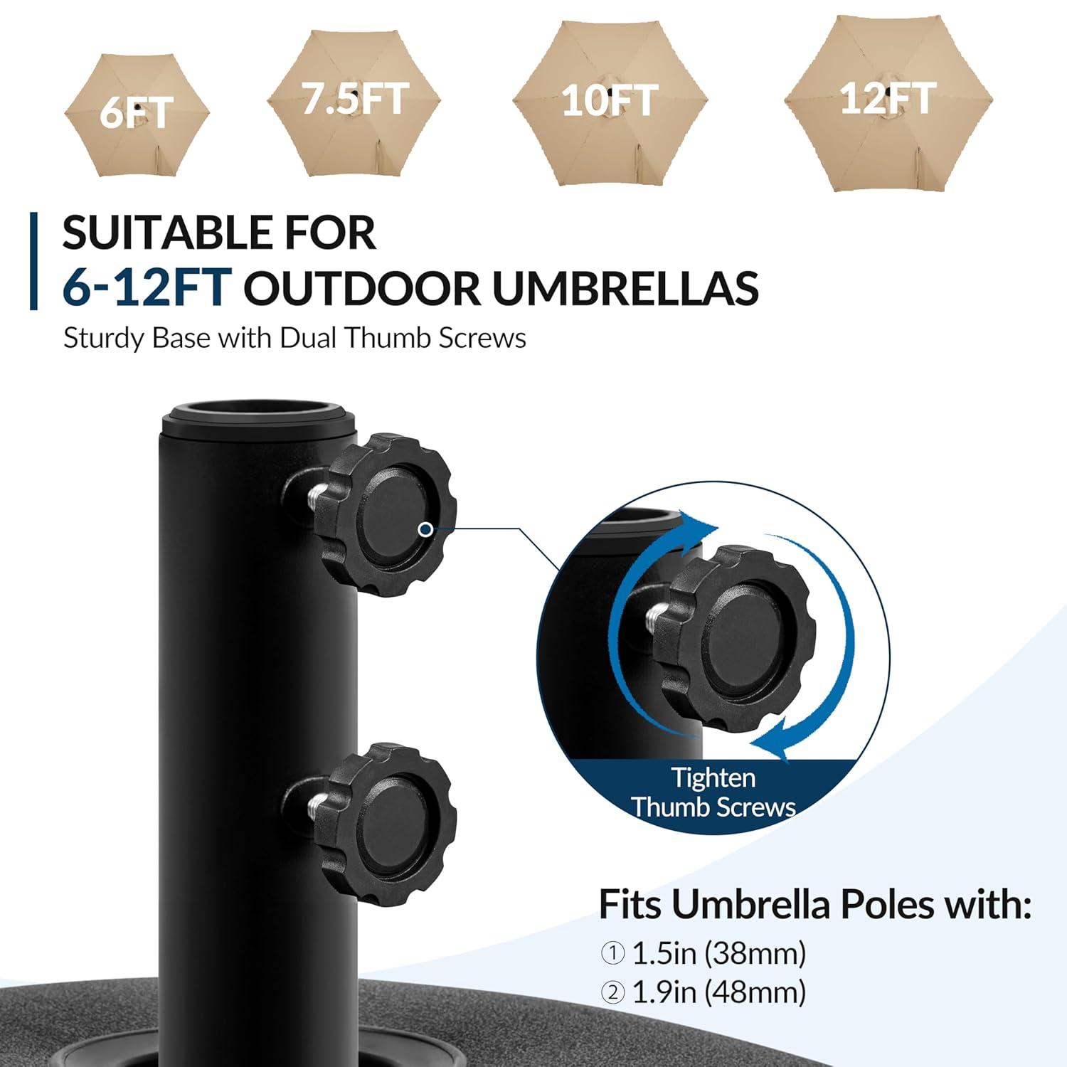 Yaheetech Portable Patio Umbrella Base, Black