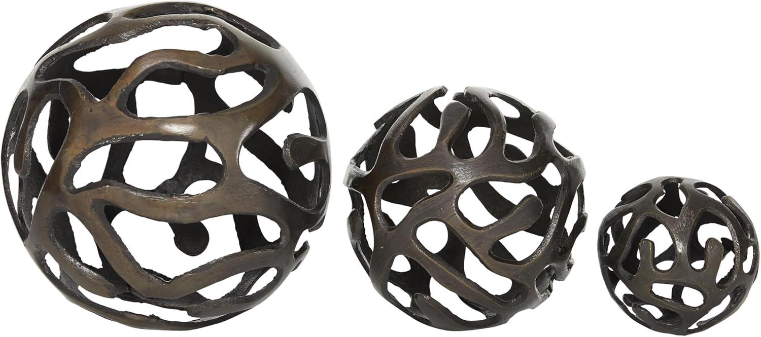 Set of 3 Decorative Aluminum Balls - Olivia & May