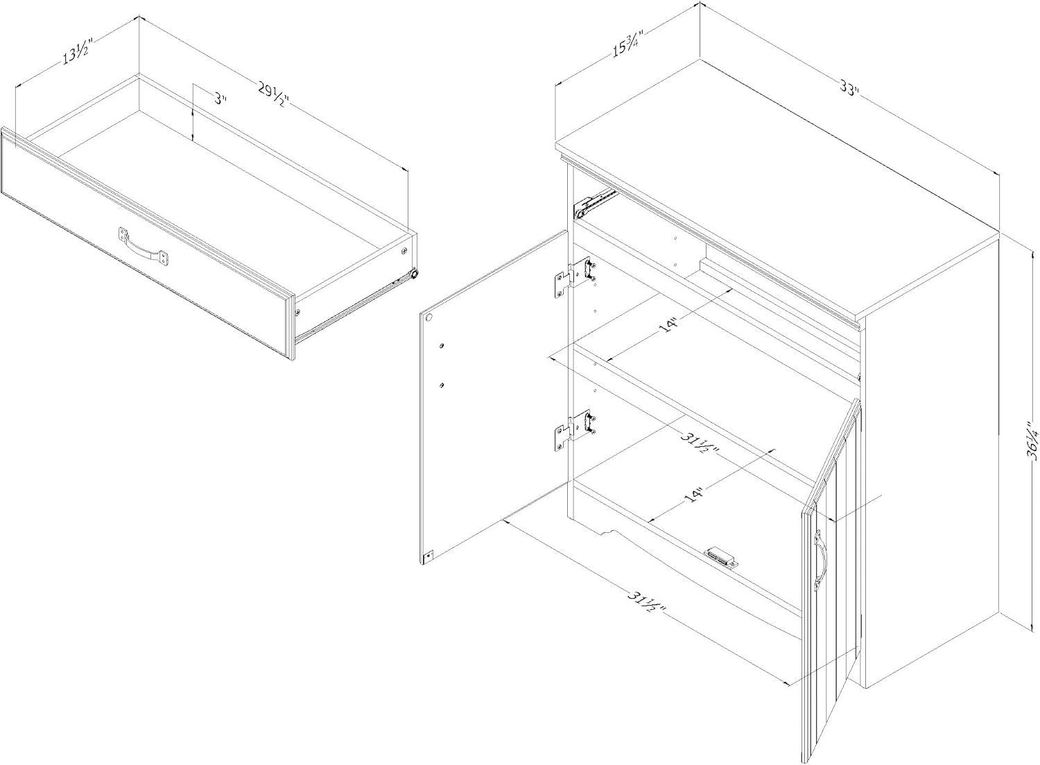 South Shore Harma, Kitchen Cabinet, Pure Whit