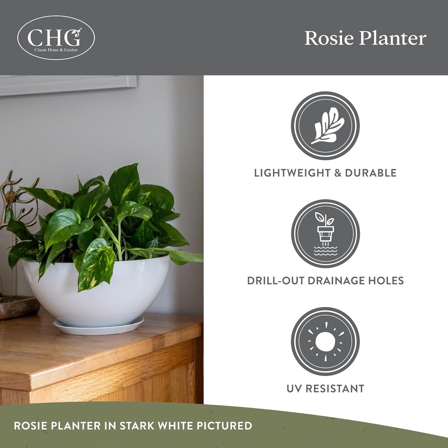 Classic Home and Garden 9010D-375R 10" Rosie Bowl Planter, Indigo Speckle