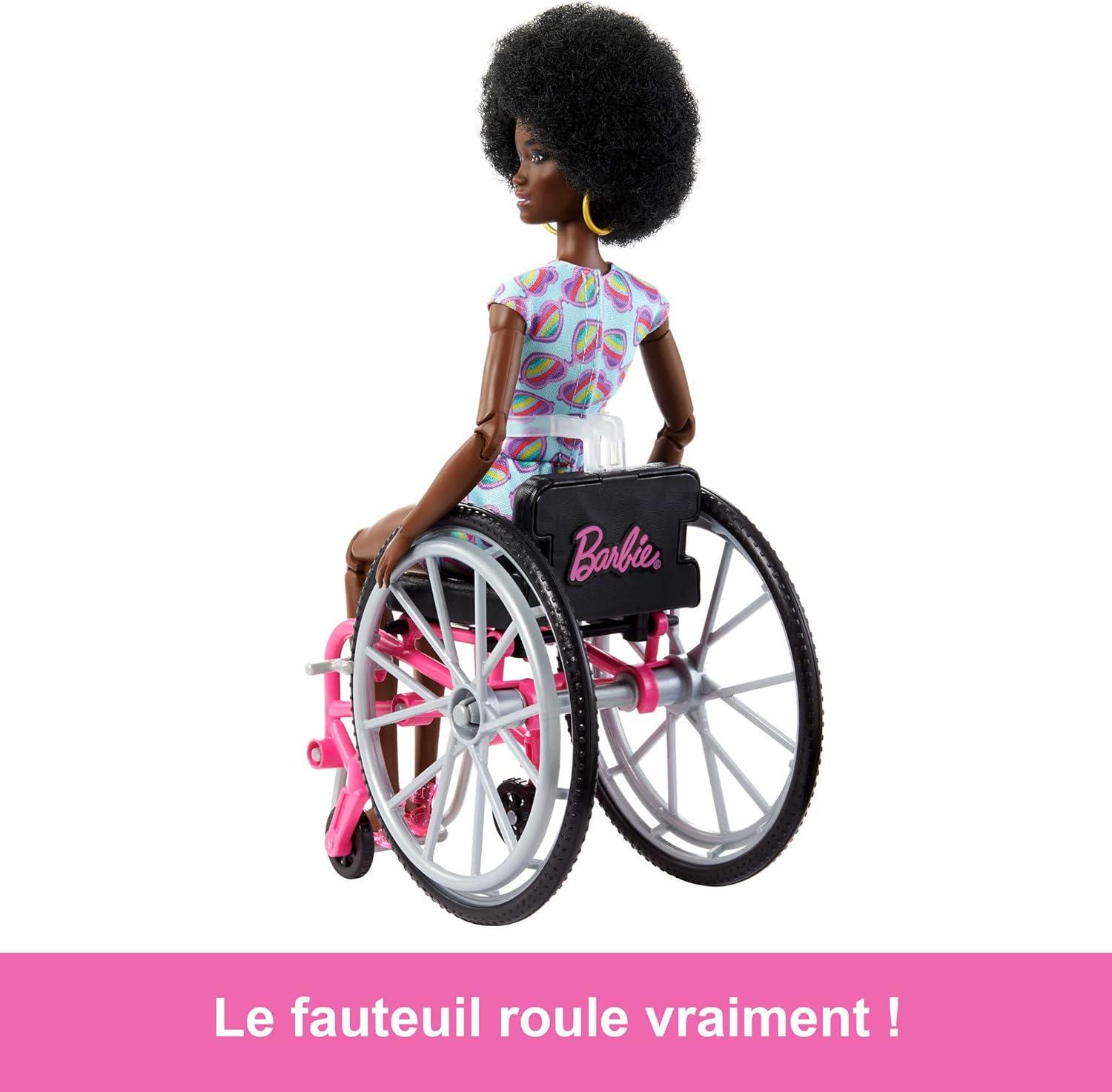 Barbie Fashionistas Doll #194 with Wheelchair and Ramp, Heart Romper with Accessories