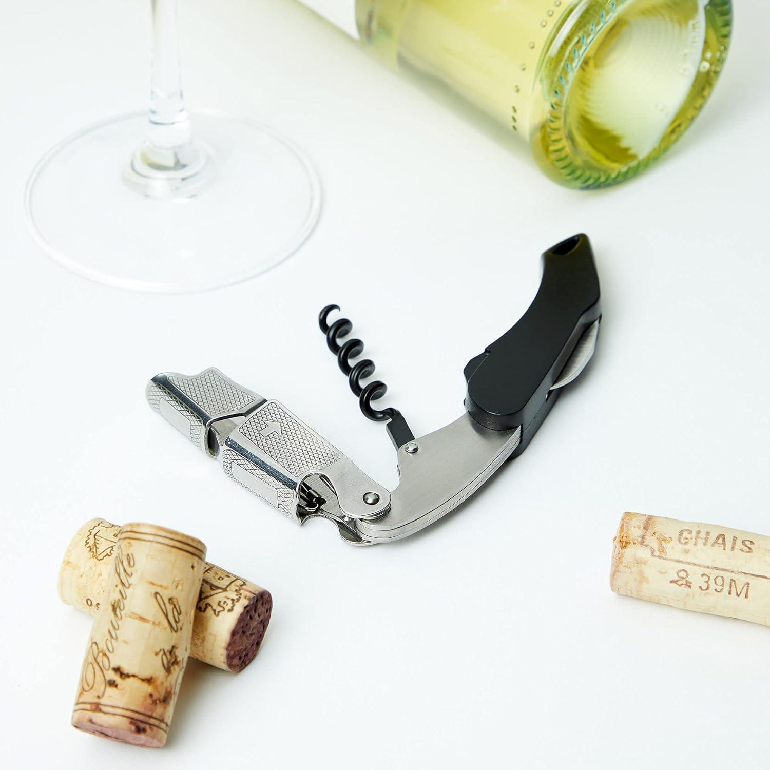 True Sommelier Waiter’s Corkscrew, Burgundy Stainless Steel Spring Loaded Wine Key