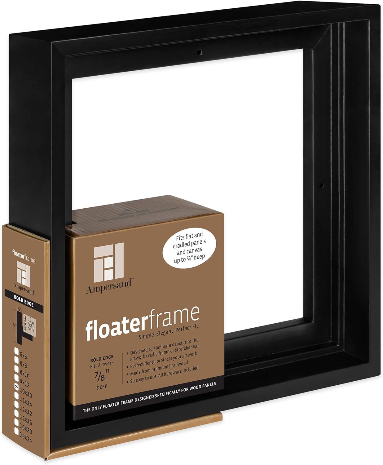 Black 10" x 10" Hardwood Floating Wall Frame