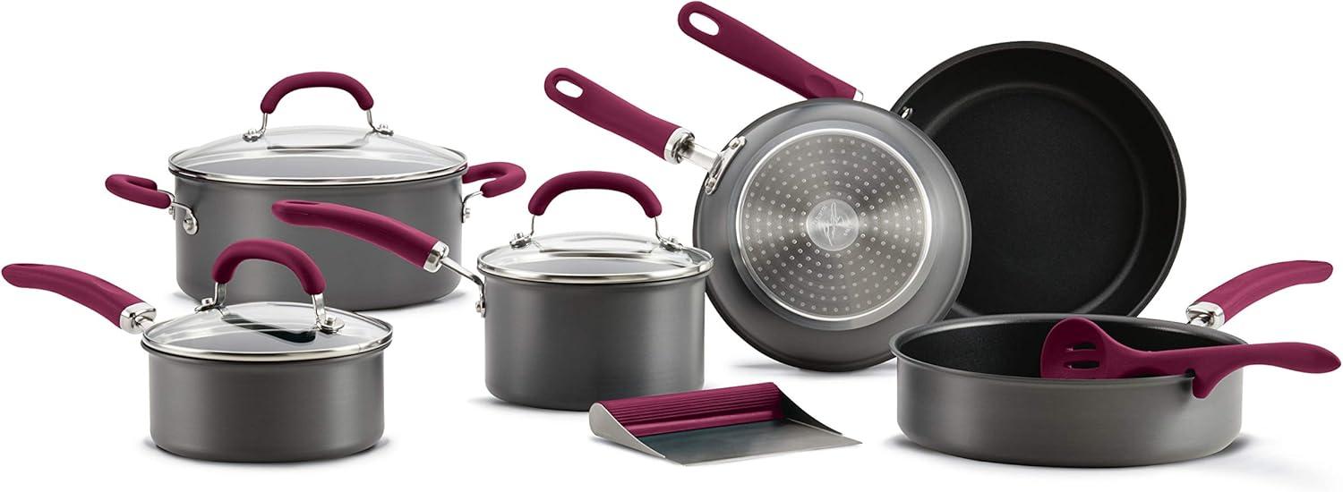 Rachael Ray Rachael Ray Create Delicious Hard Anodized Nonstick Cookware Induction Pots and Pans Set, 11 Piece