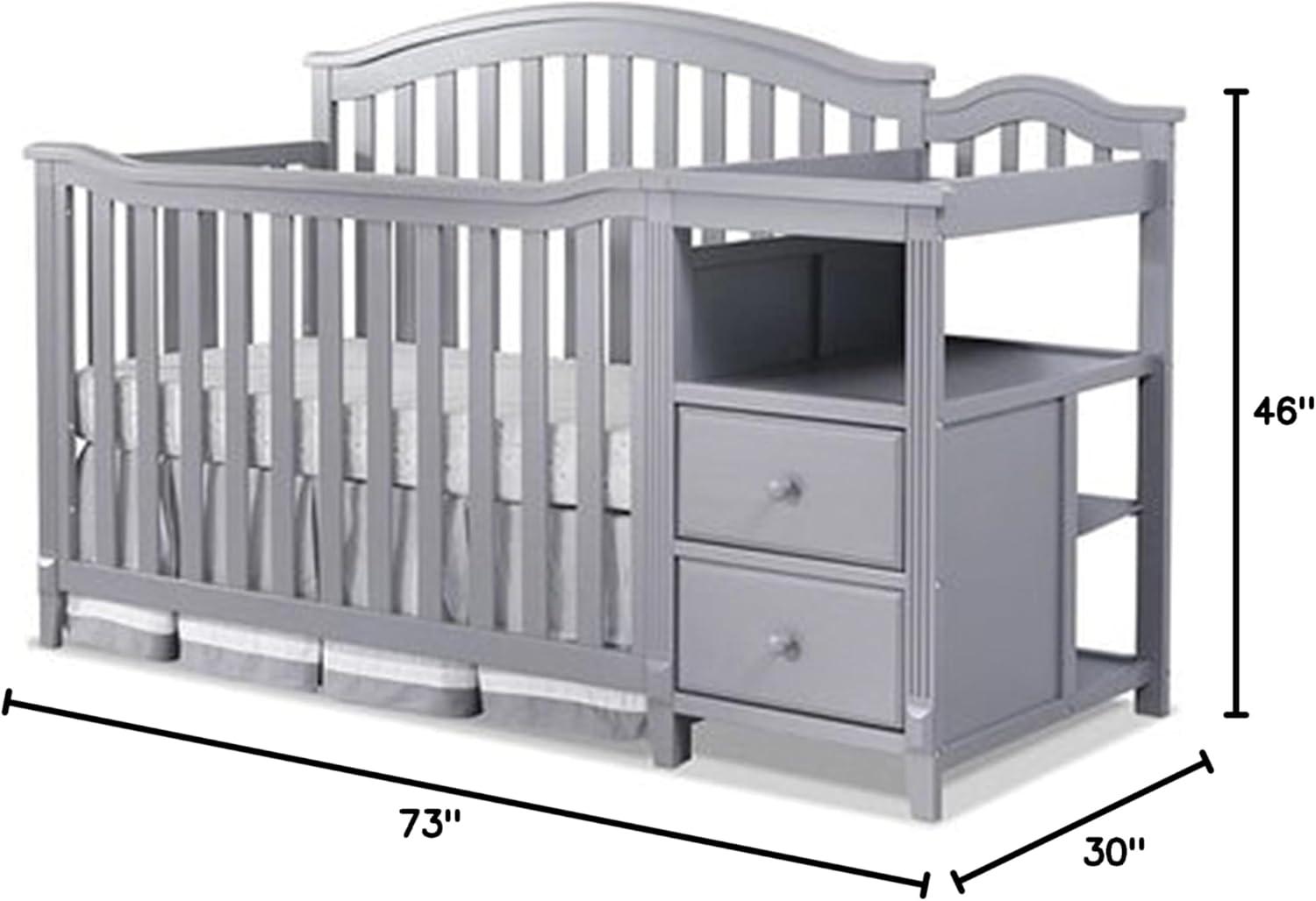 Sorelle Berkley Crib & Changer Standard Full-Sized Crib Gray