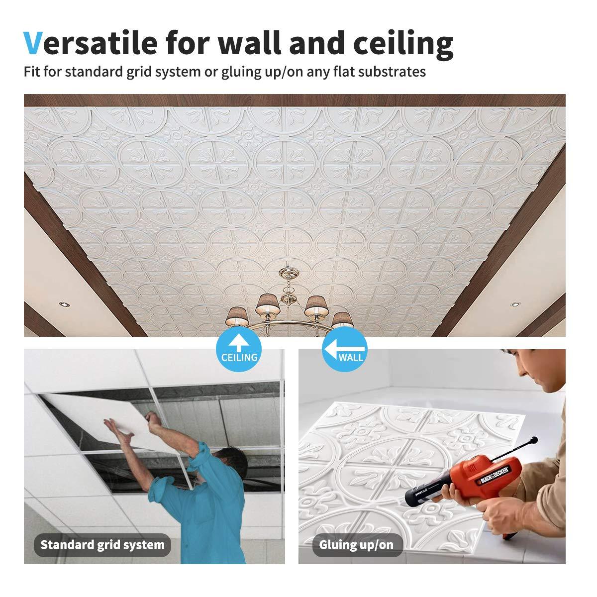 Art3d 12 (Pack Of 12) Wall Panel Traditional, White
