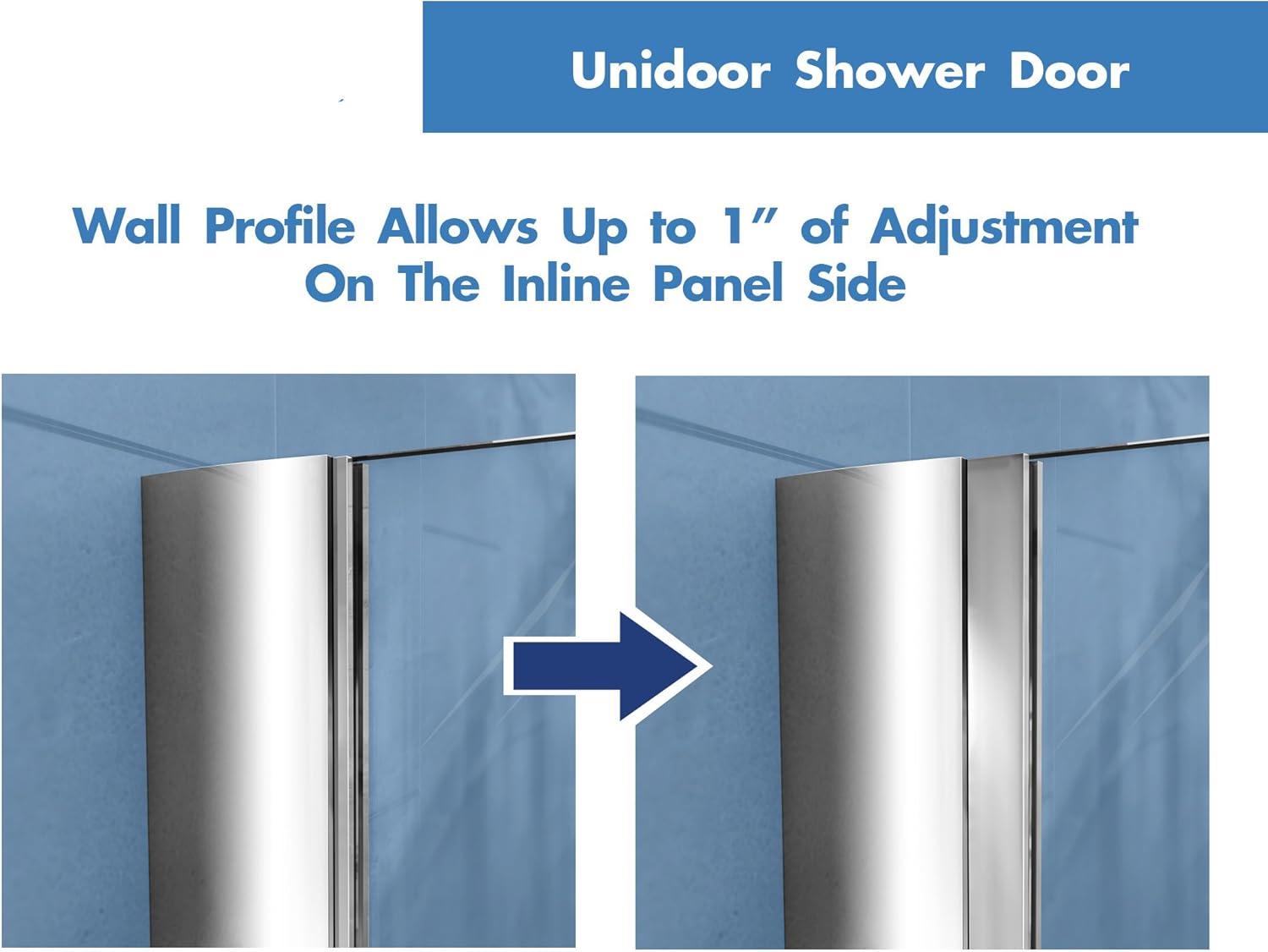 Unidoor 35" W x 72" H Frameless Shower Door with ClearMax Glass Treatment