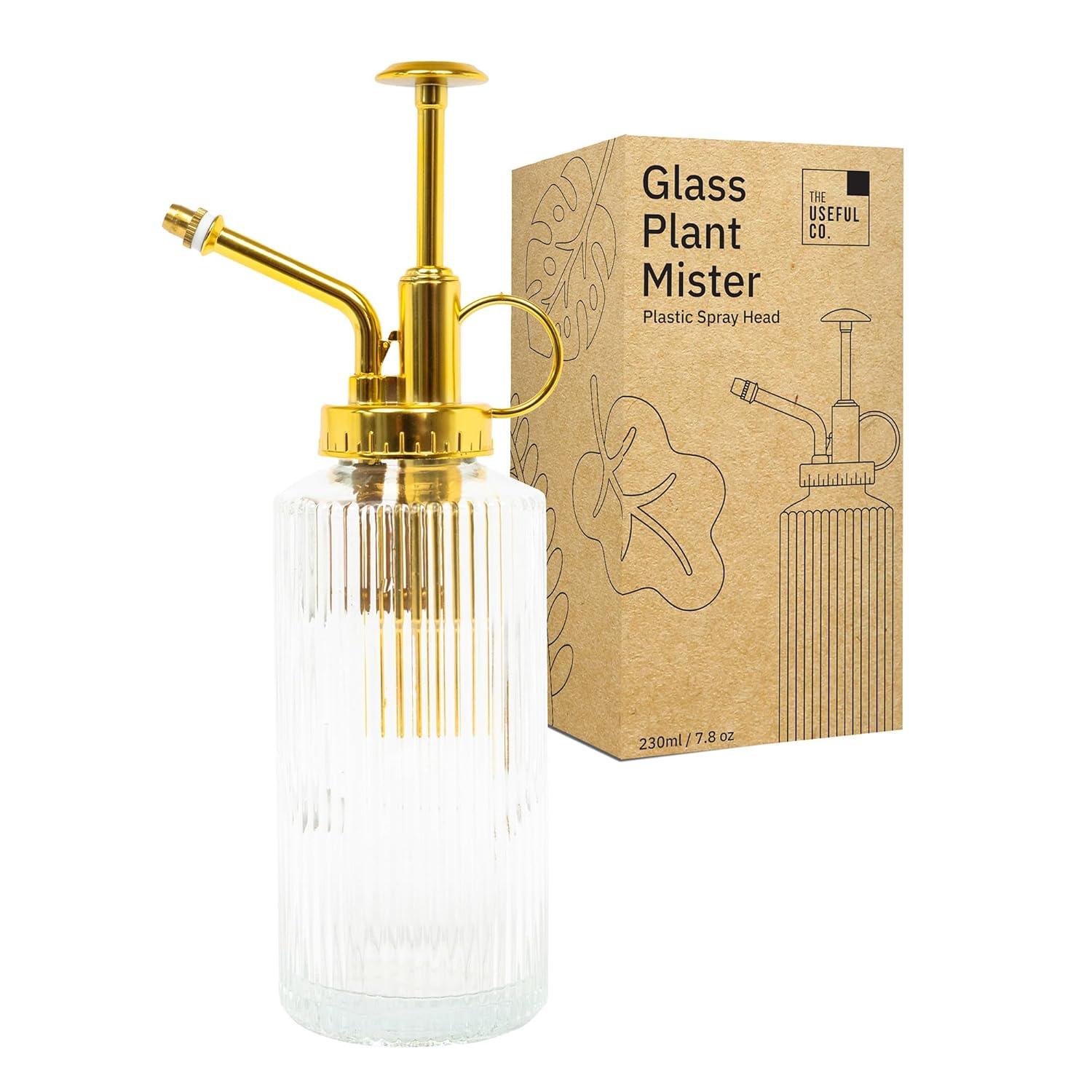 Glass Plant Mister for Inside, Mister for Plants, Plant Sprayer Mister, Decorative Plant Mister Spray Bottle with Adjustable Nozzle for Indoor Plants (230ml/ 7.8oz) - Clear