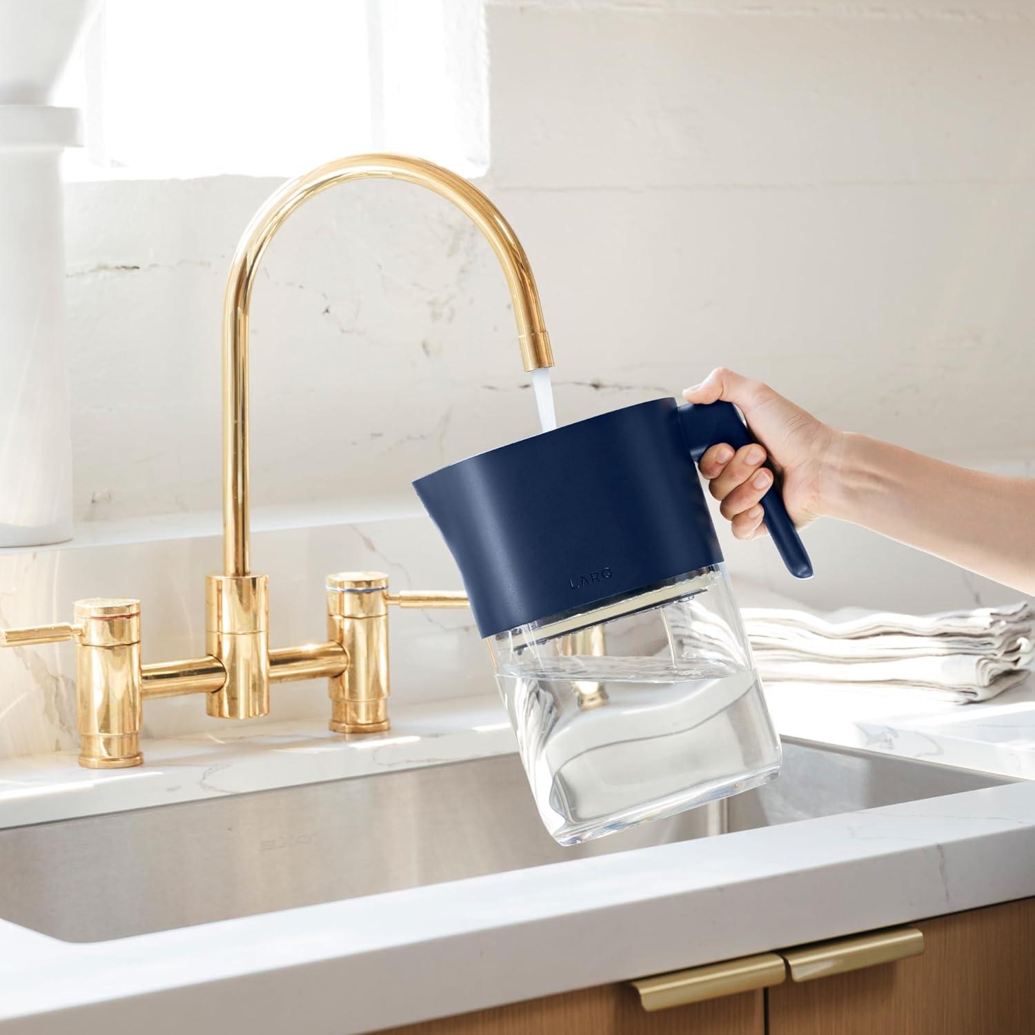 Monaco Blue 8-Cup Self-Cleaning UV Water Filter Pitcher