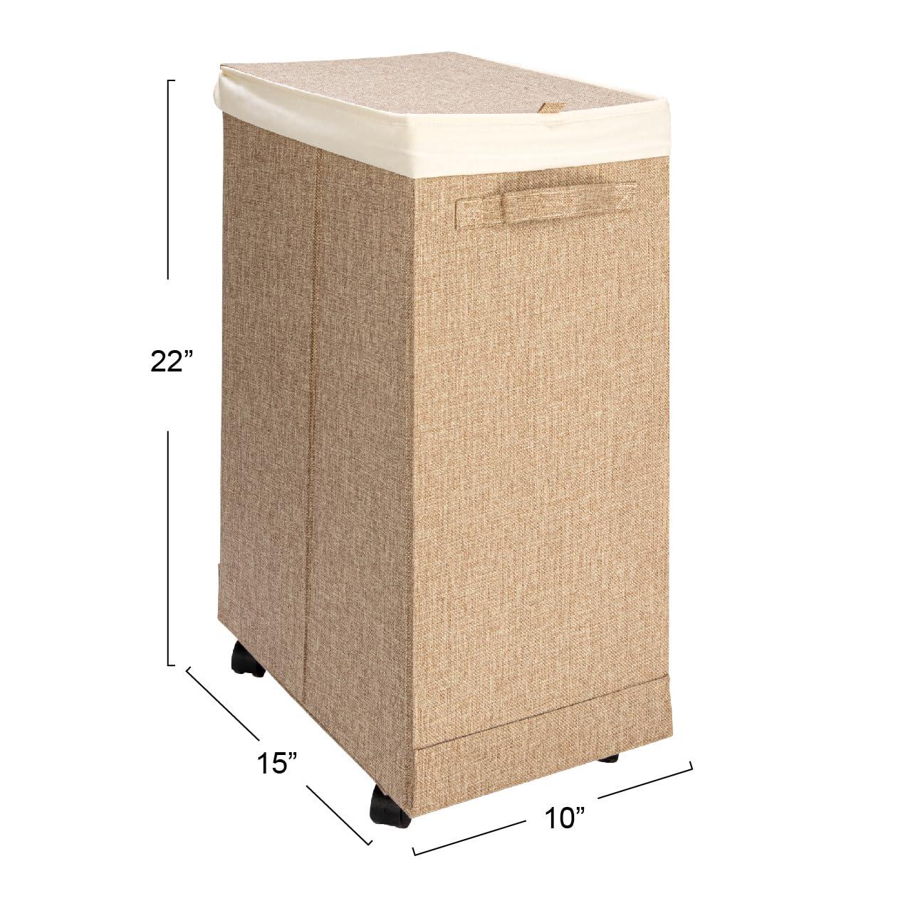 Household Essentials Rolling Laundry Hamper with Handles