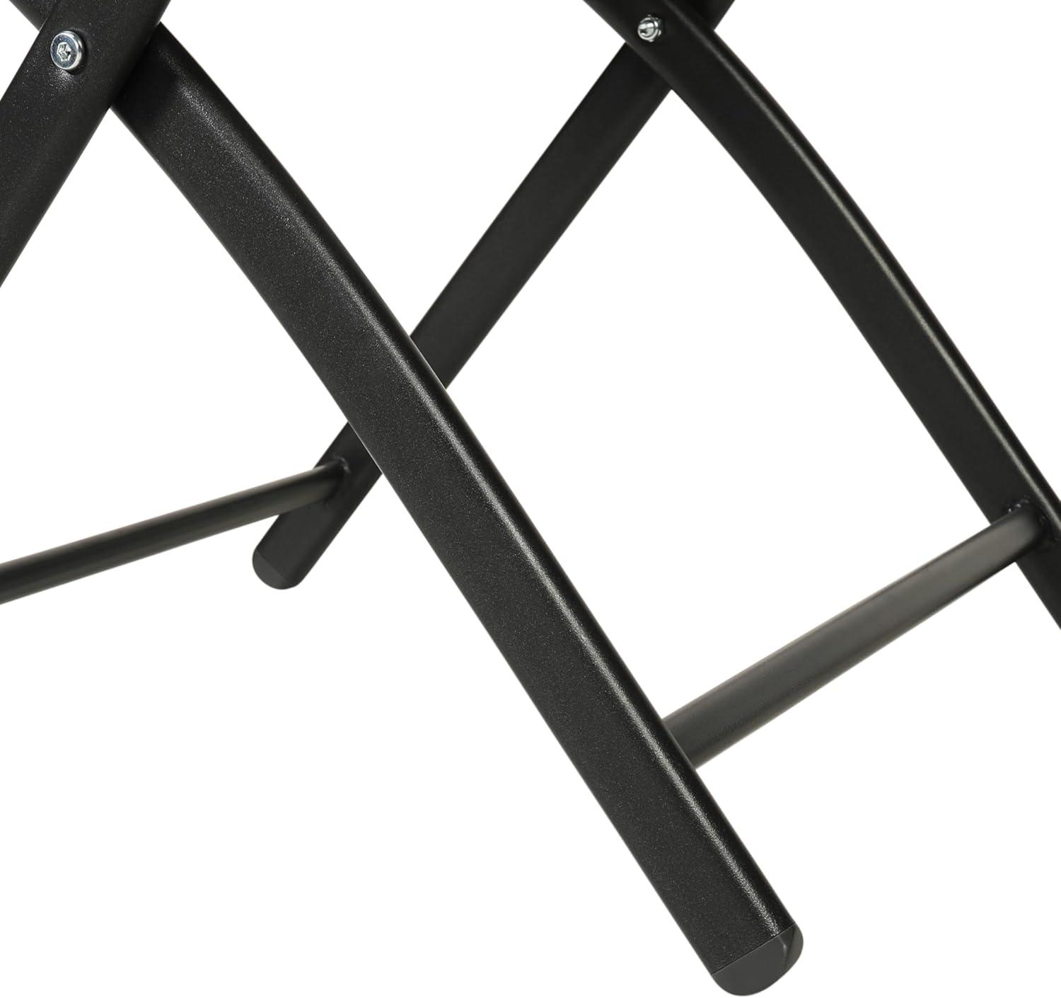 Flash Furniture Brazos Set of 4 Commercial Grade Indoor/Outdoor Folding Chairs with Brown Flex Comfort Material Backs and Seats and Black Metal Frames