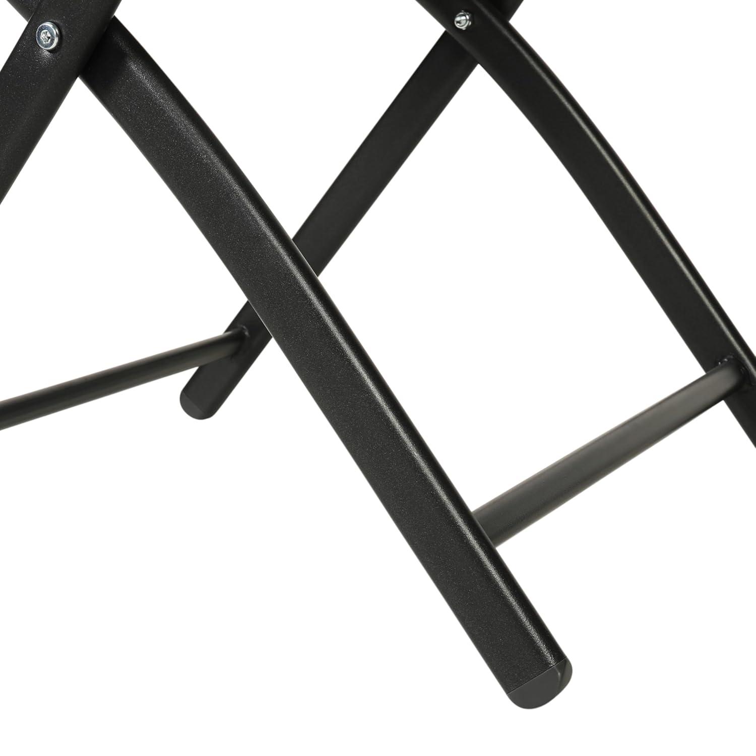 Flash Furniture Brazos Set of 4 Commercial Grade Indoor/Outdoor Folding Chairs with Brown Flex Comfort Material Backs and Seats and Black Metal Frames