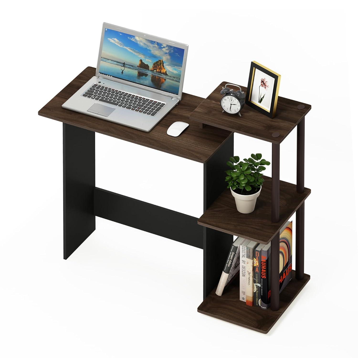 Furinno Efficient Home Laptop Notebook Computer Desk, Columbia Walnut/Brown, 11192CWN/BR