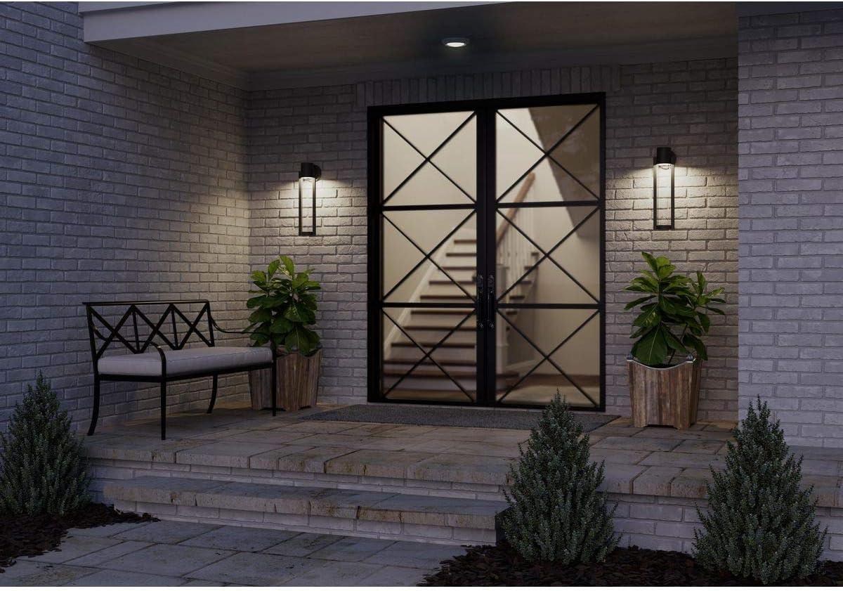 Progress Lighting Z-1030 1-Light Outdoor LED Sconce, Aluminum, Black Finish, Clear Glass Shade