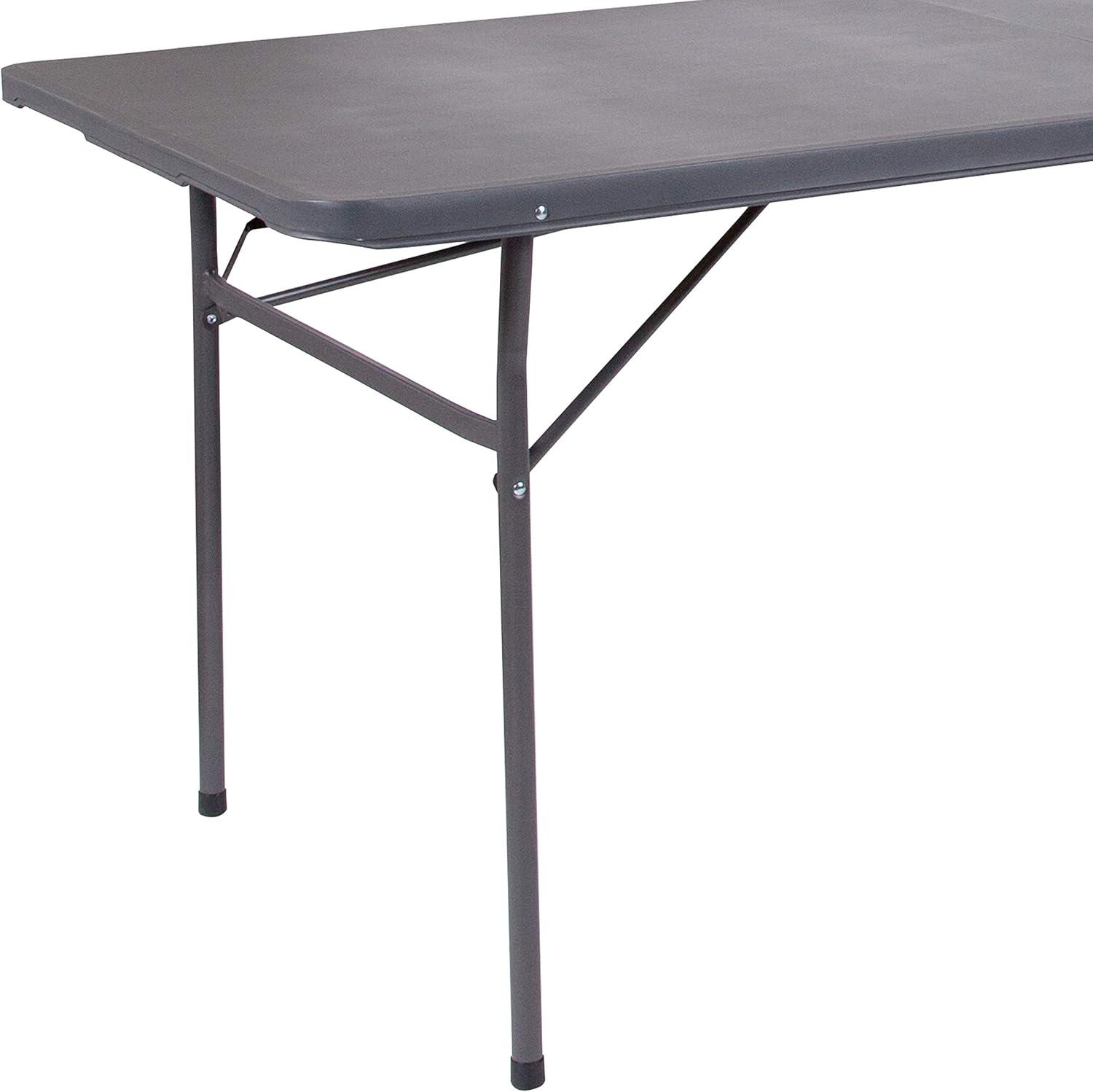 Flash Furniture 6-Foot Bi-Fold Plastic Banquet and Event Folding Table with Carrying Handle