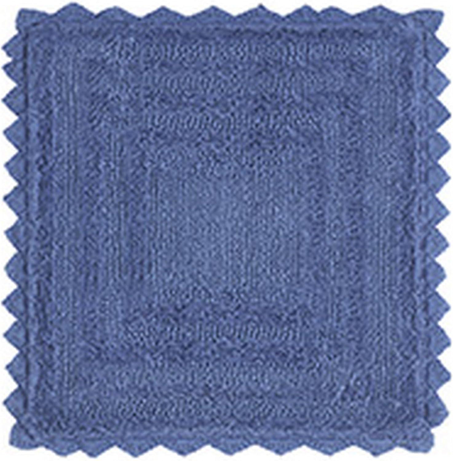Better Trends Lilly Crochet 100% Cotton Tufted Reversible Bath Rug 30" Round - Blue