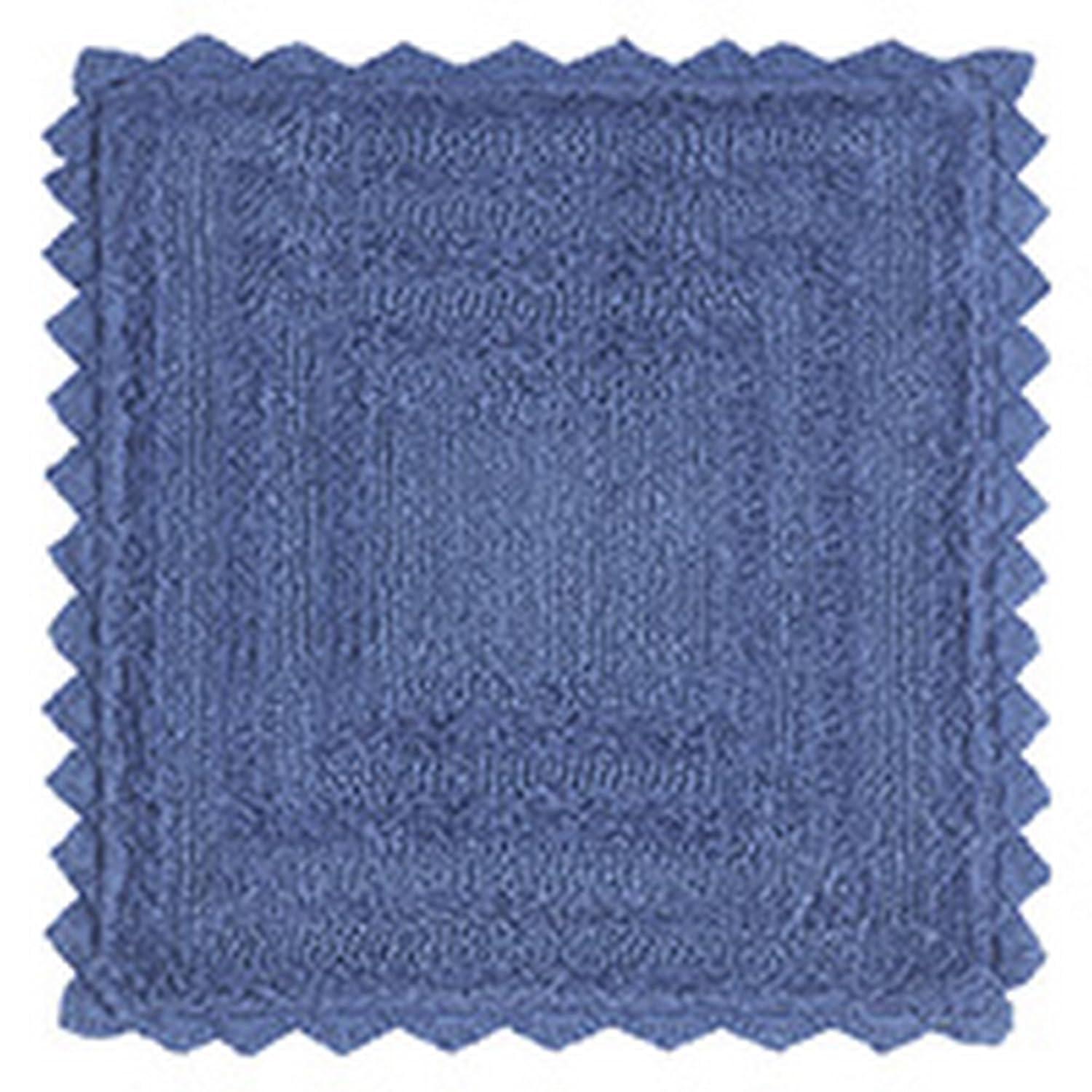 Better Trends Lilly Crochet 100% Cotton Tufted Reversible Bath Rug 30" Round - Blue