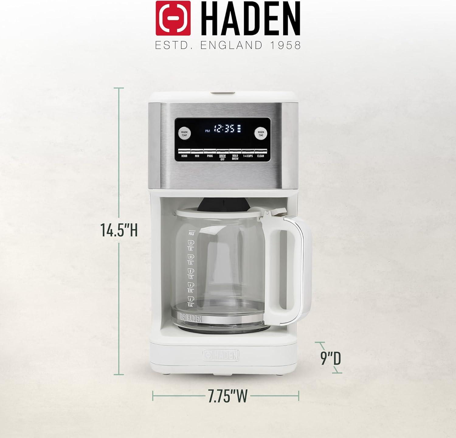 HADEN Generous Brew White 14-Cup Drip Coffee Maker