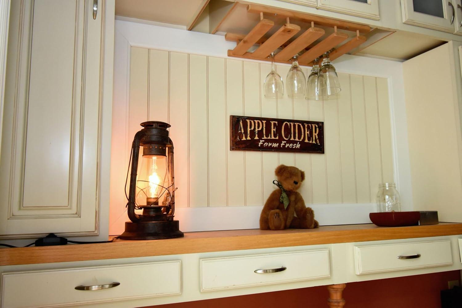 Muskoka Lifestyle Products Rustic Farmhouse Lantern Table Lamp: Dimmable, Edison Bulb, Line Cord Dimmer - Large Body, Rustic Finish, UL USA/ULC Canada Safety Listed USA