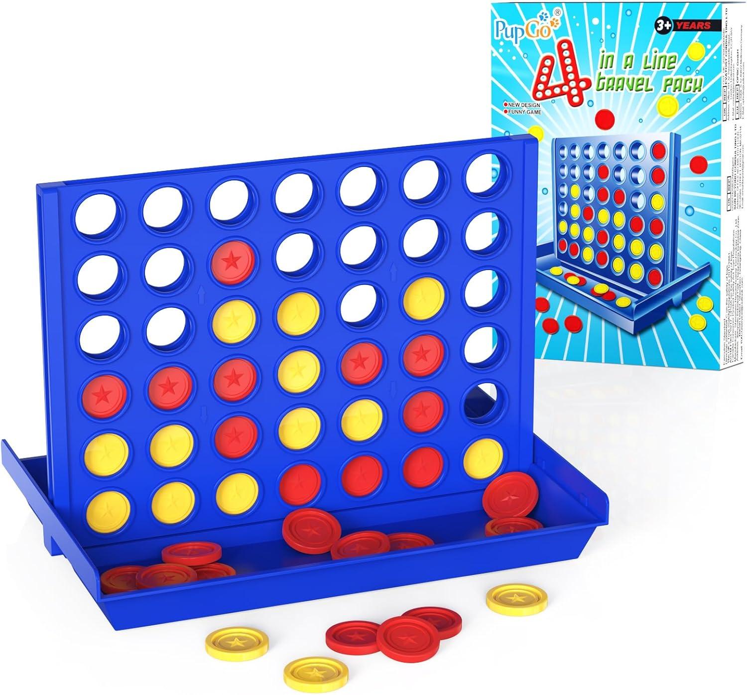 FNNMNNR Four in a Row Line Up 4 Gaming Fun Set  Travel Portable Convenient Size  Classic Fun Educational Family Games