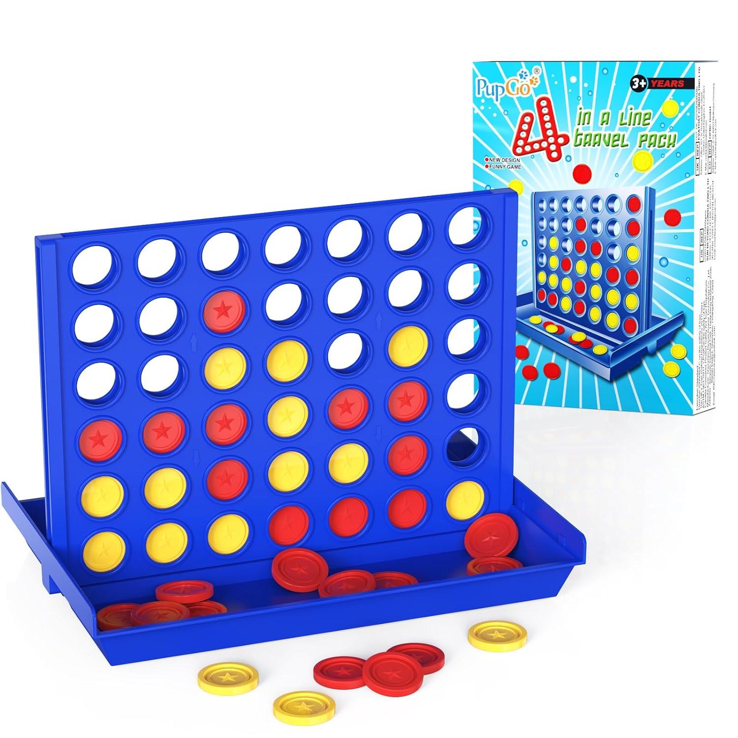 FNNMNNR Four in a Row Line Up 4 Gaming Fun Set  Travel Portable Convenient Size  Classic Fun Educational Family Games