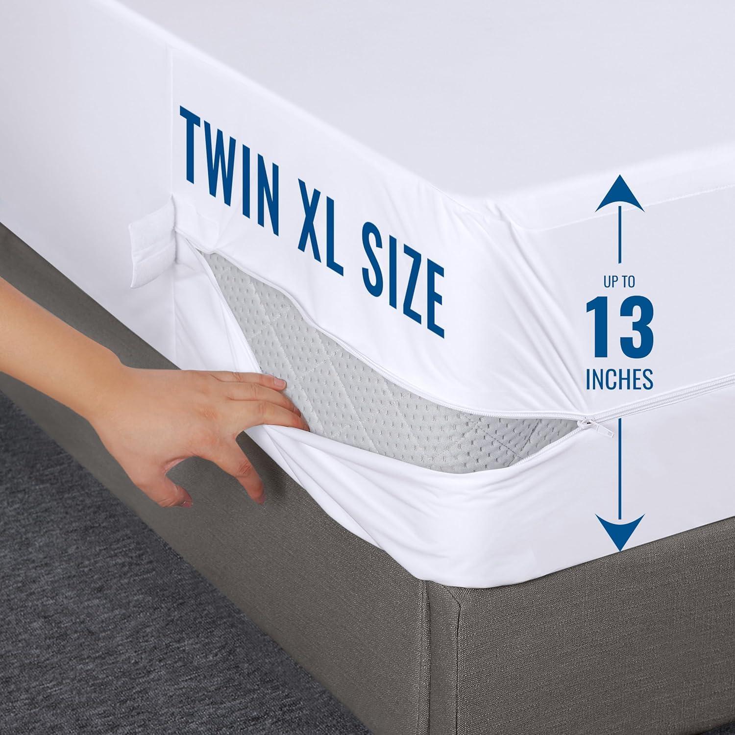 Twin XL Waterproof Polyester Mattress Encasement Pack of 2