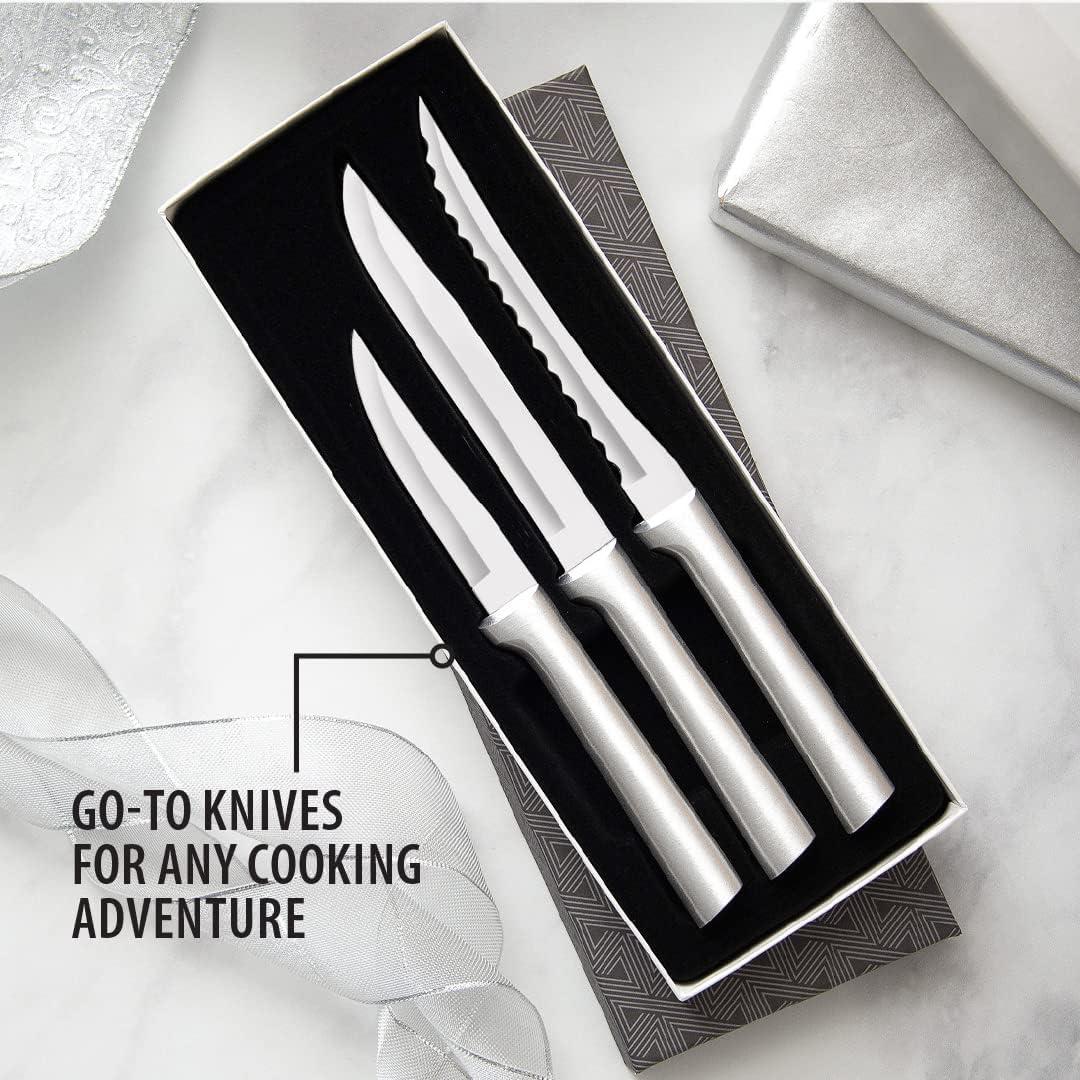 Rada Kitchen Knives Boxed Set, 3 Piece Cook’s Choice Gift Set, Heavy Duty Paring Knife, Utility/Steak Knife, and Tomato Slicer