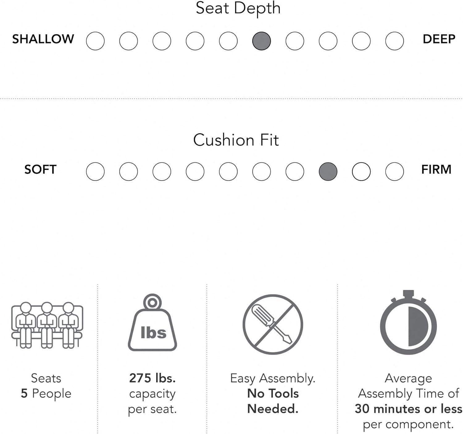 Stockton 87W L Shaped Sectional Couch in Cream Herringbone Fabric