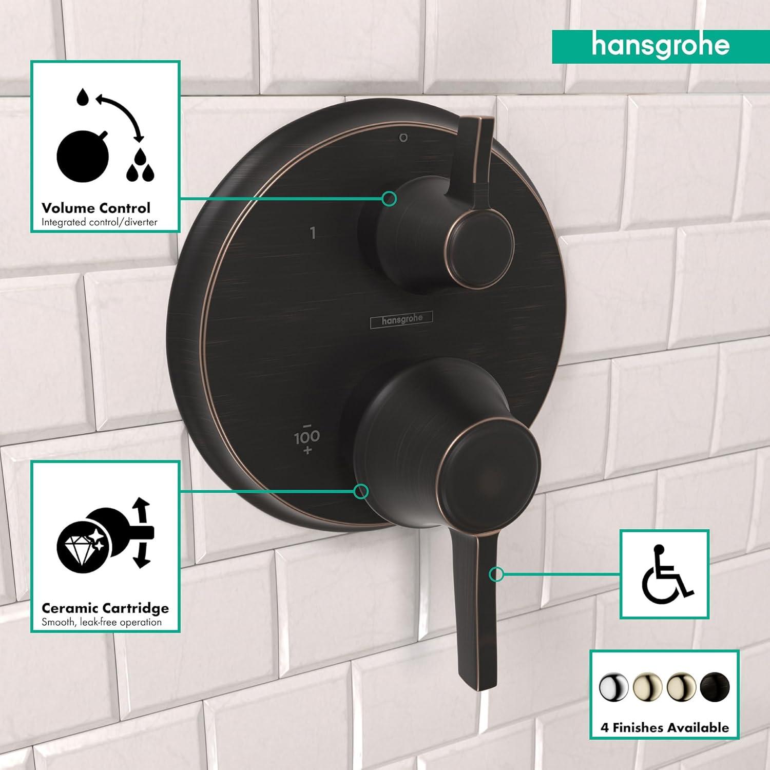Metris C Thermostatic Shower Trim with Volume Control Valve Trim Only