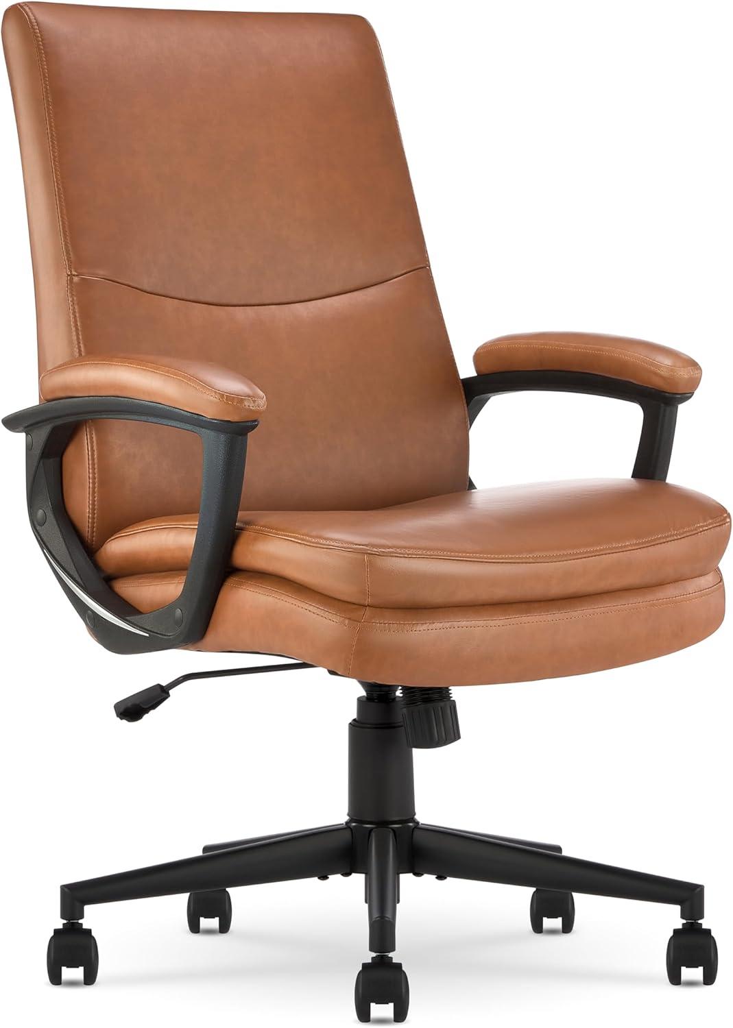 CLICK365 Click365 Classic Comfort Executive Office Chair, Ergonomic Mid-Back, Double-Layer Seat Cushion