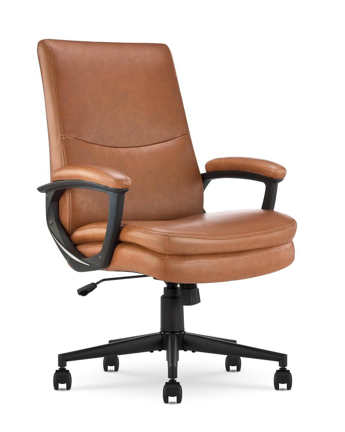 CLICK365 Click365 Classic Comfort Executive Office Chair, Ergonomic Mid-Back, Double-Layer Seat Cushion