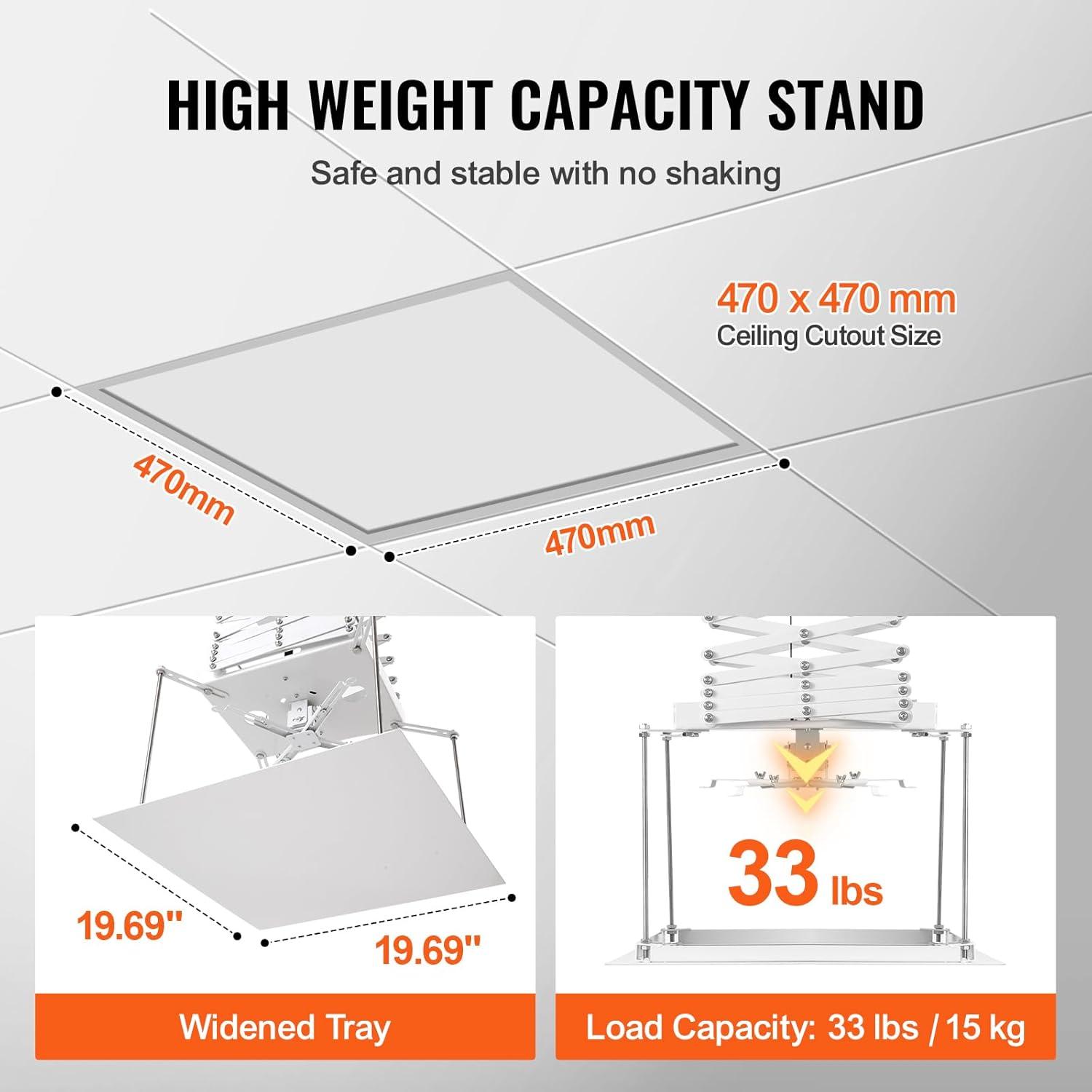 Rebrilliant Projector Stand Laptop Stand Tripod Adjustable Height from 26.97 to 63 in