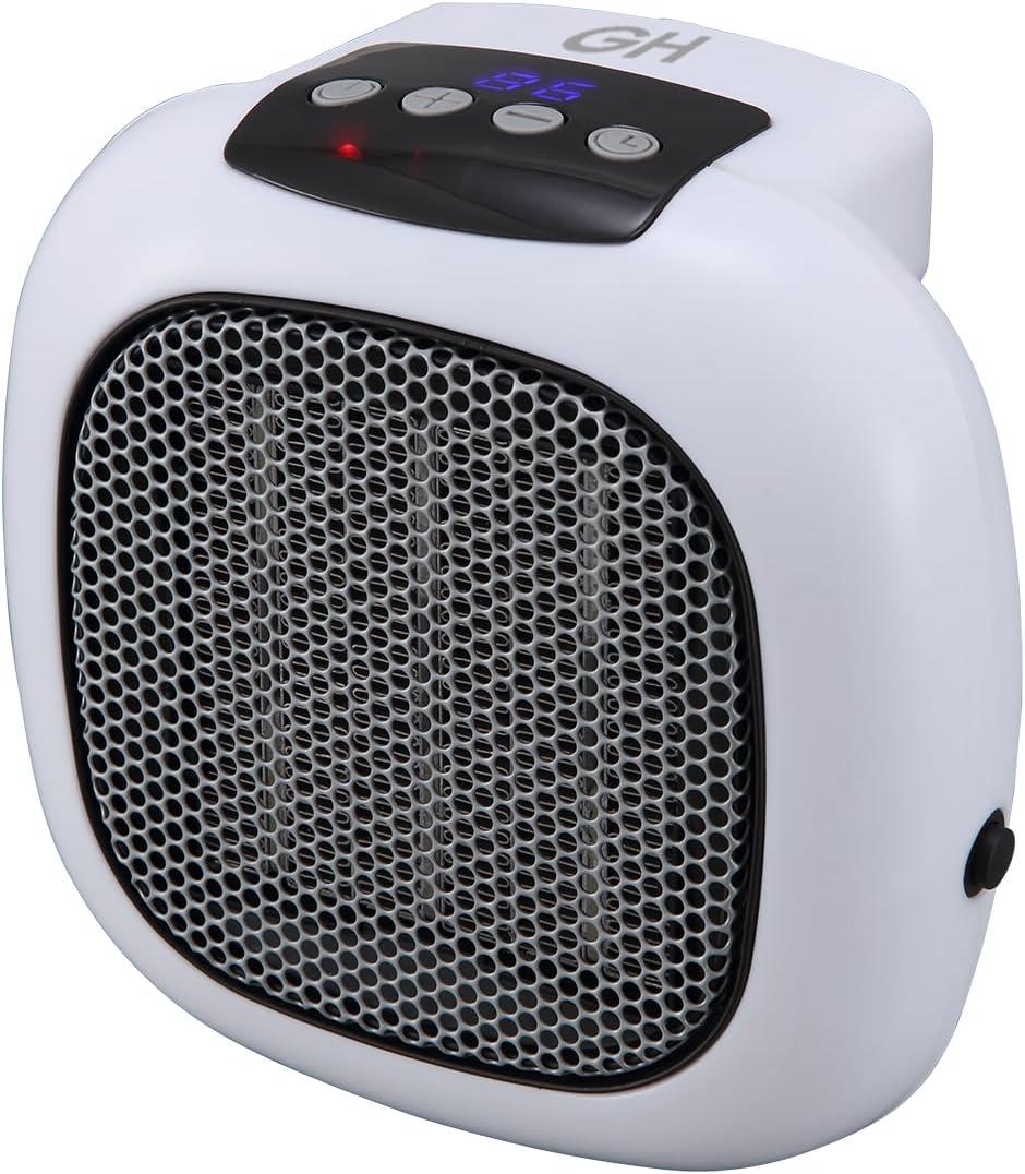 Digital Ceramic 750-Watt Wall Outlet Plug-in Space Heater by Good Housekeeping (White)