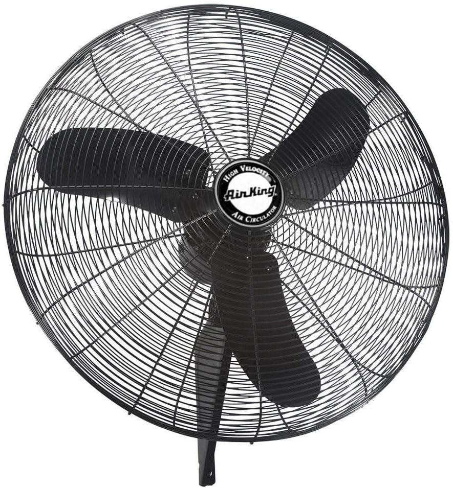 Industrial Black 30-Inch Oscillating Wall Mount Fan